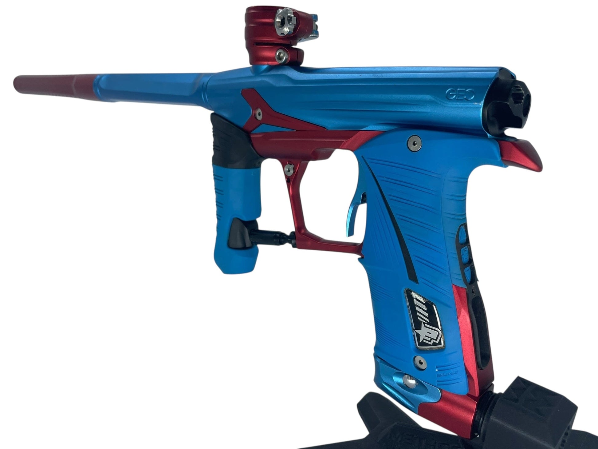Used Planet Eclipse Geo 3.1 Paintball Gun Blue/Red Paintball Gun from CPXBrosPaintball Buy/Sell/Trade Paintball Markers, New Paintball Guns, Paintball Hoppers, Paintball Masks, and Hormesis Headbands