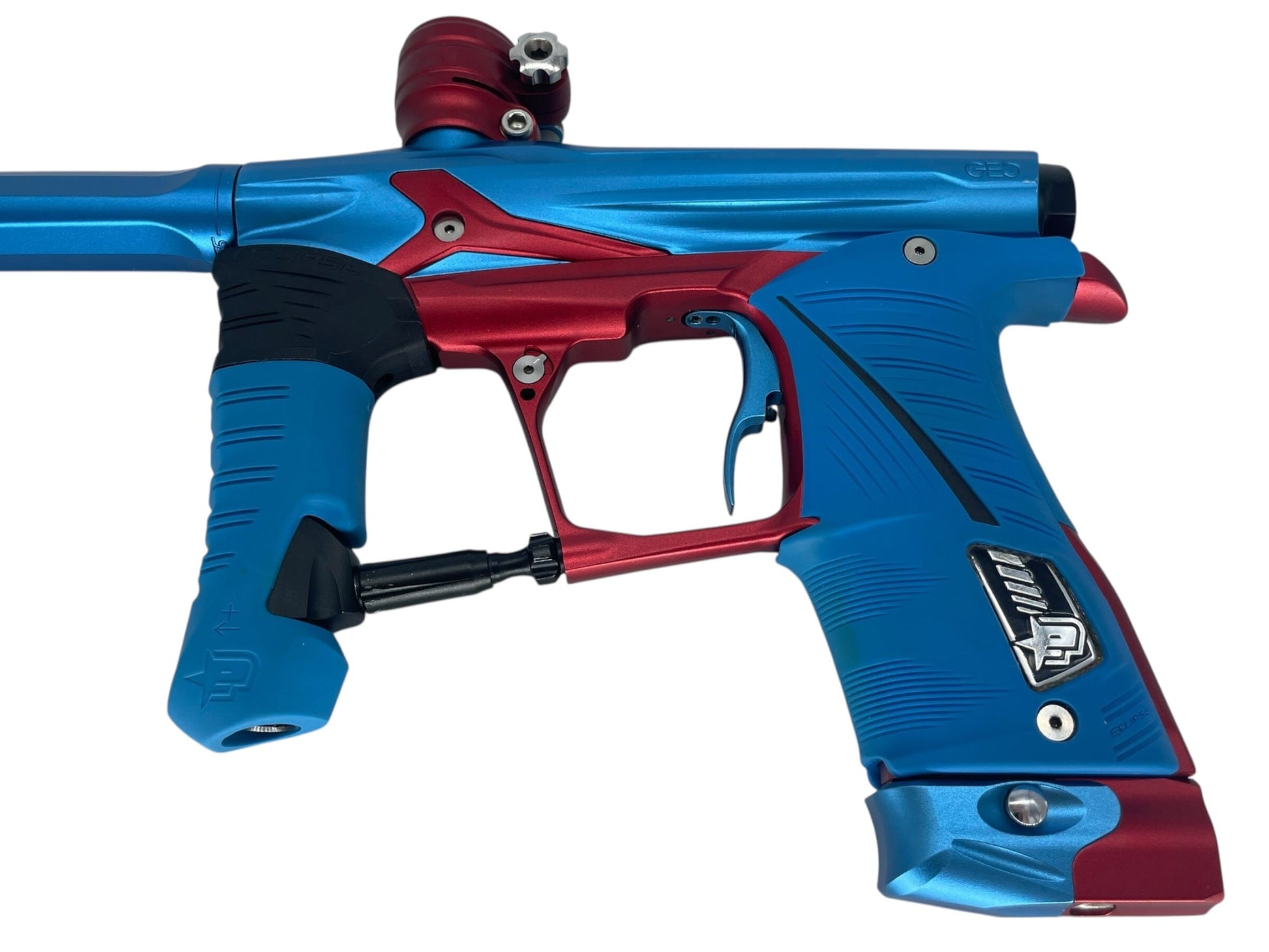 Used Planet Eclipse Geo 3.1 Paintball Gun Blue/Red Paintball Gun from CPXBrosPaintball Buy/Sell/Trade Paintball Markers, New Paintball Guns, Paintball Hoppers, Paintball Masks, and Hormesis Headbands