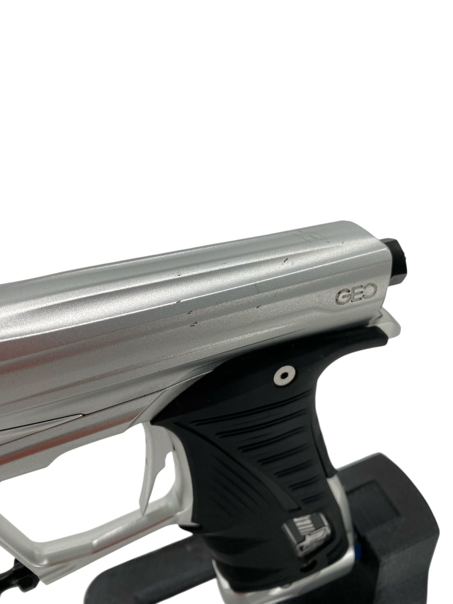 Used Planet Eclipse Geo 3.1 Paintball Gun Silver Paintball Gun from CPXBrosPaintball Buy/Sell/Trade Paintball Markers, New Paintball Guns, Paintball Hoppers, Paintball Masks, and Hormesis Headbands