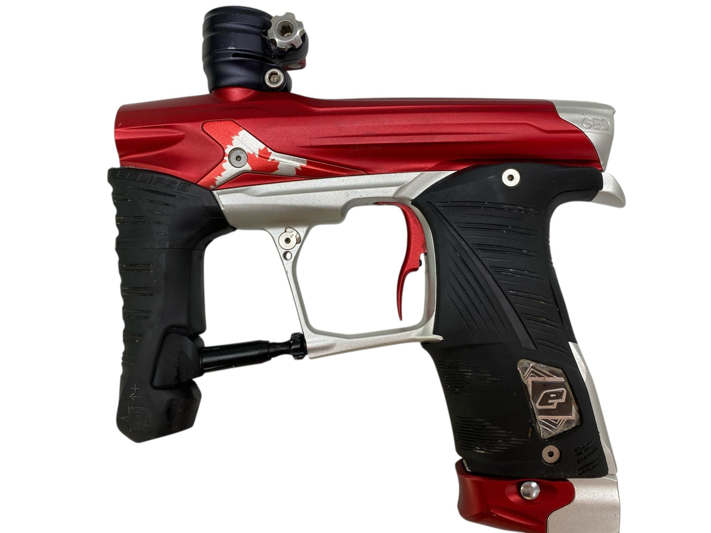 Used Planet Eclipse Geo 3.5 Paintball Gun Red/Silver Paintball Gun from CPXBrosPaintball Buy/Sell/Trade Paintball Markers, New Paintball Guns, Paintball Hoppers, Paintball Masks, and Hormesis Headbands