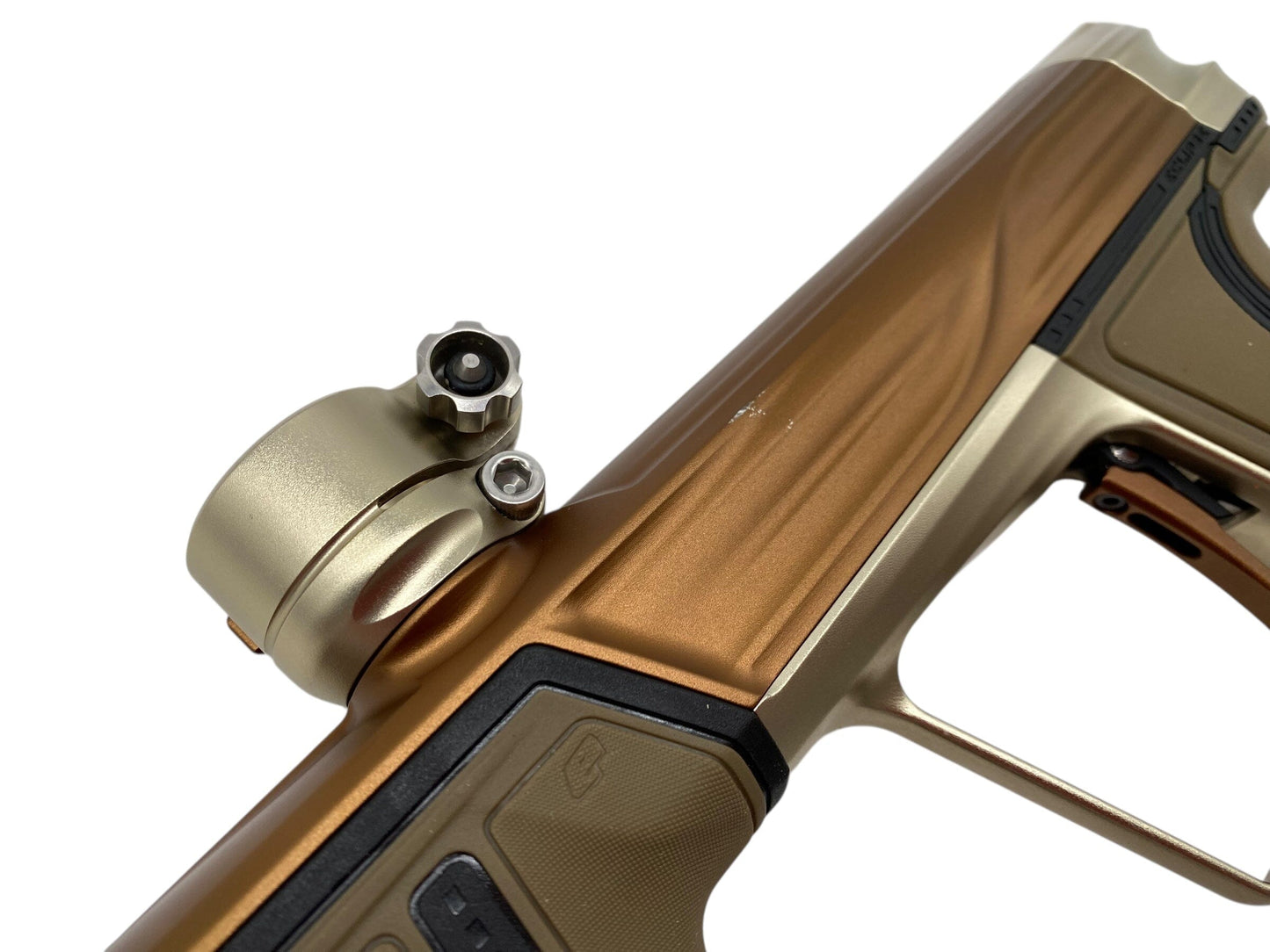 Used Planet Eclipse Geo R5 Paintball Gun Bronze/Black Paintball Gun from CPXBrosPaintball Buy/Sell/Trade Paintball Markers, New Paintball Guns, Paintball Hoppers, Paintball Masks, and Hormesis Headbands