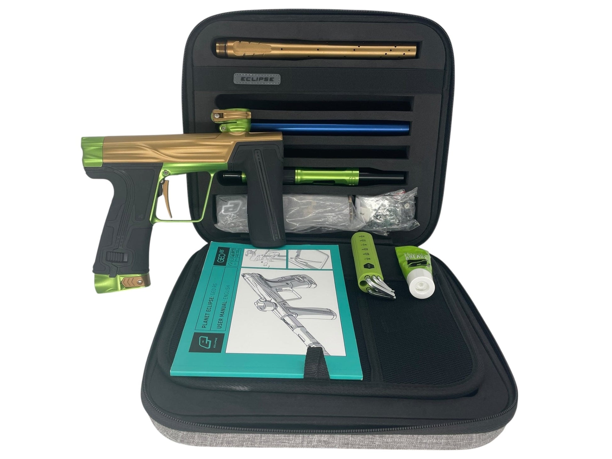 Used Planet Eclipse Geo R5 Paintball Gun Bronze/Green Paintball Gun from CPXBrosPaintball Buy/Sell/Trade Paintball Markers, New Paintball Guns, Paintball Hoppers, Paintball Masks, and Hormesis Headbands