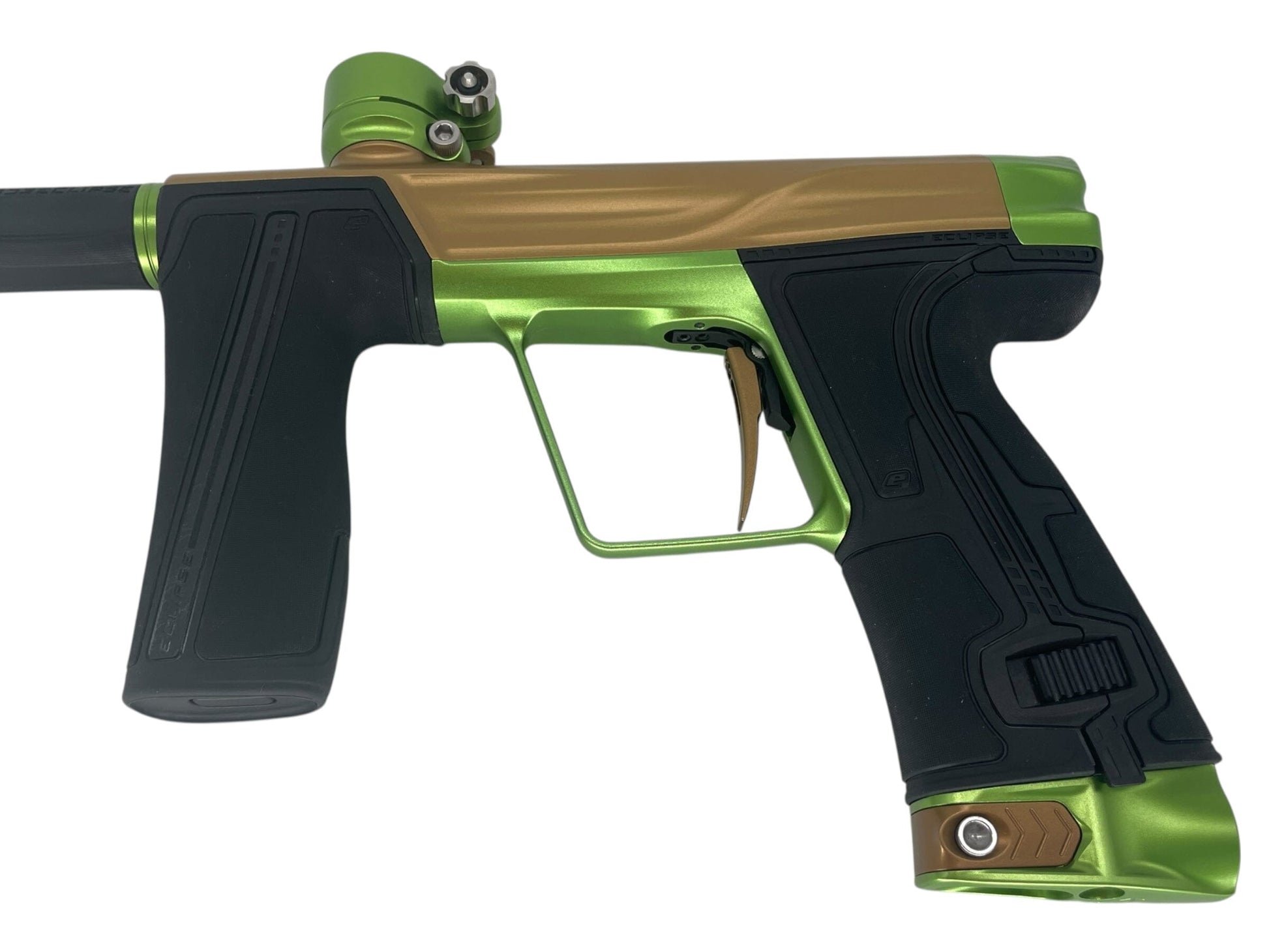 Used Planet Eclipse Geo R5 Paintball Gun Bronze/Green Paintball Gun from CPXBrosPaintball Buy/Sell/Trade Paintball Markers, New Paintball Guns, Paintball Hoppers, Paintball Masks, and Hormesis Headbands