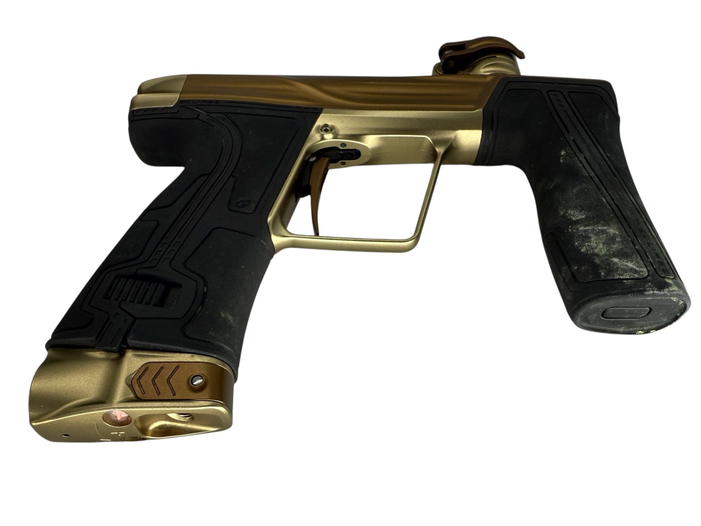 Used Planet Eclipse Geo R5 Paintball Gun Bronze/Sandstone Paintball Gun from CPXBrosPaintball Buy/Sell/Trade Paintball Markers, New Paintball Guns, Paintball Hoppers, Paintball Masks, and Hormesis Headbands