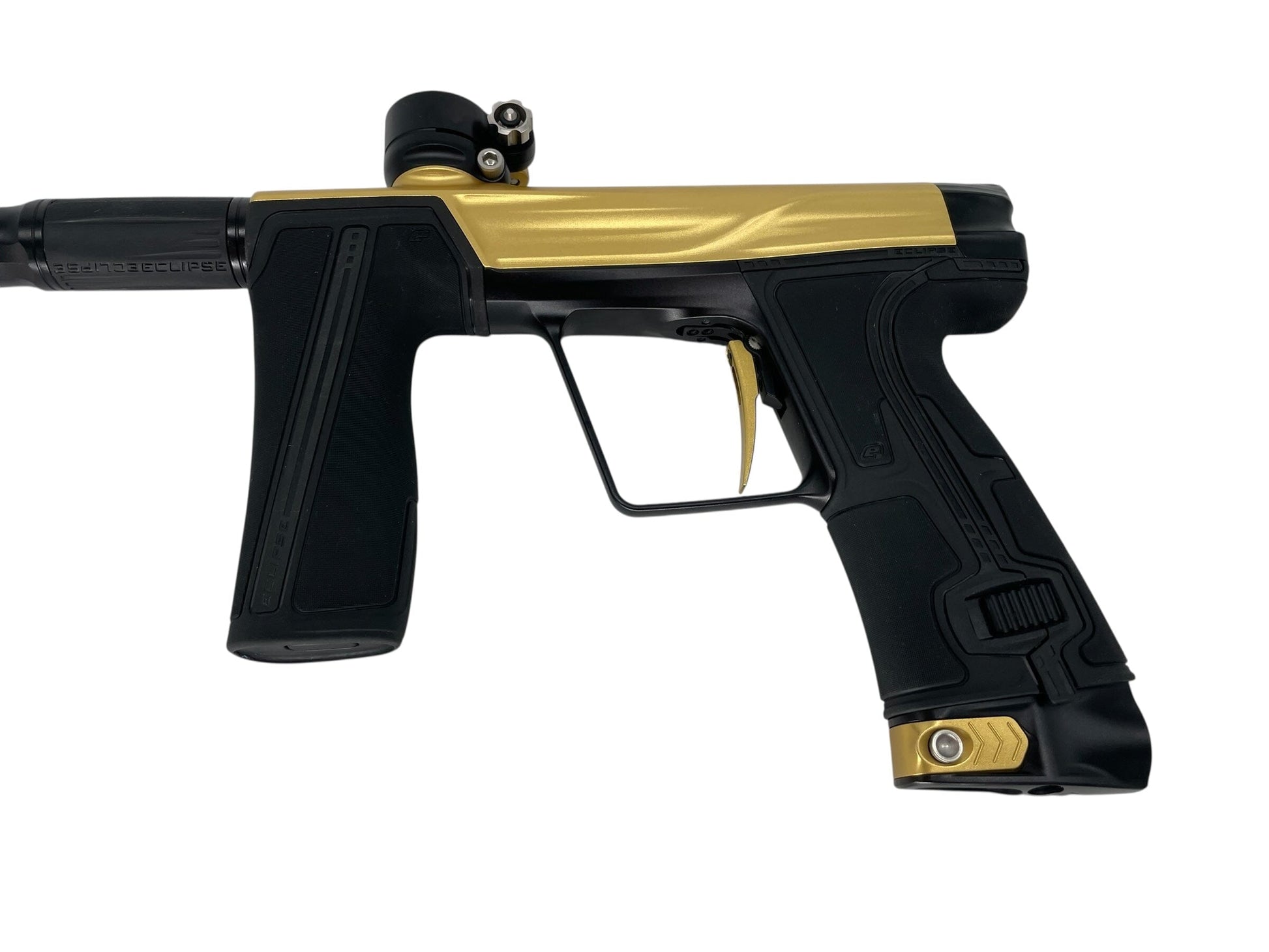 Used Planet Eclipse Geo R5 Paintball Gun Gold/Black Paintball Gun from CPXBrosPaintball Buy/Sell/Trade Paintball Markers, New Paintball Guns, Paintball Hoppers, Paintball Masks, and Hormesis Headbands