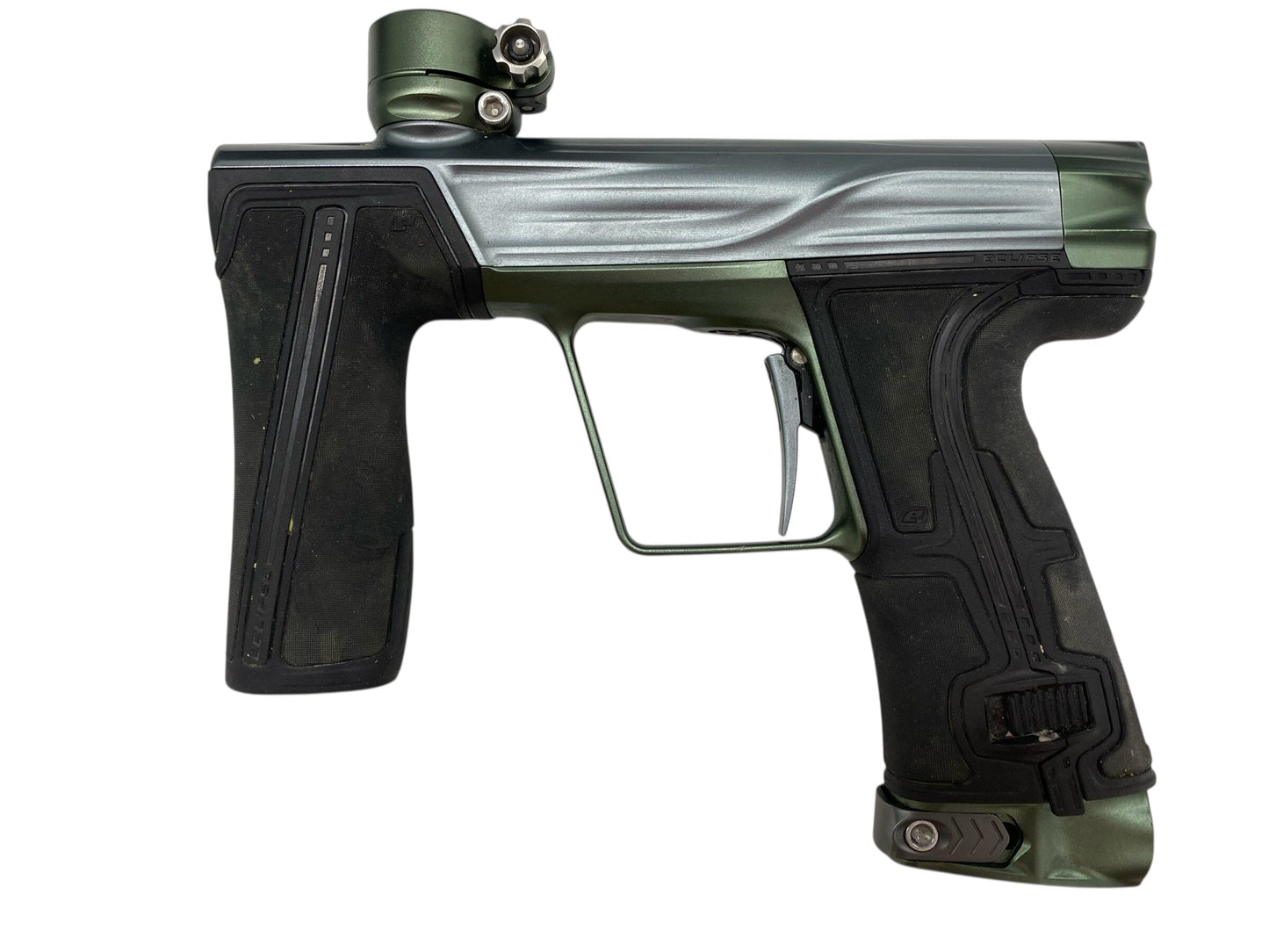 Used Planet Eclipse Geo R5 Paintball Gun Grey/Olive Paintball Gun from CPXBrosPaintball Buy/Sell/Trade Paintball Markers, New Paintball Guns, Paintball Hoppers, Paintball Masks, and Hormesis Headbands