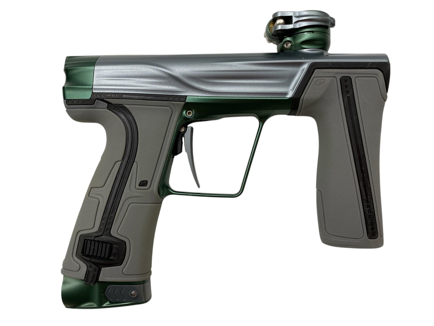 Used Planet Eclipse Geo R5 Paintball Gun Grey/Olive Paintball Gun from CPXBrosPaintball Buy/Sell/Trade Paintball Markers, New Paintball Guns, Paintball Hoppers, Paintball Masks, and Hormesis Headbands