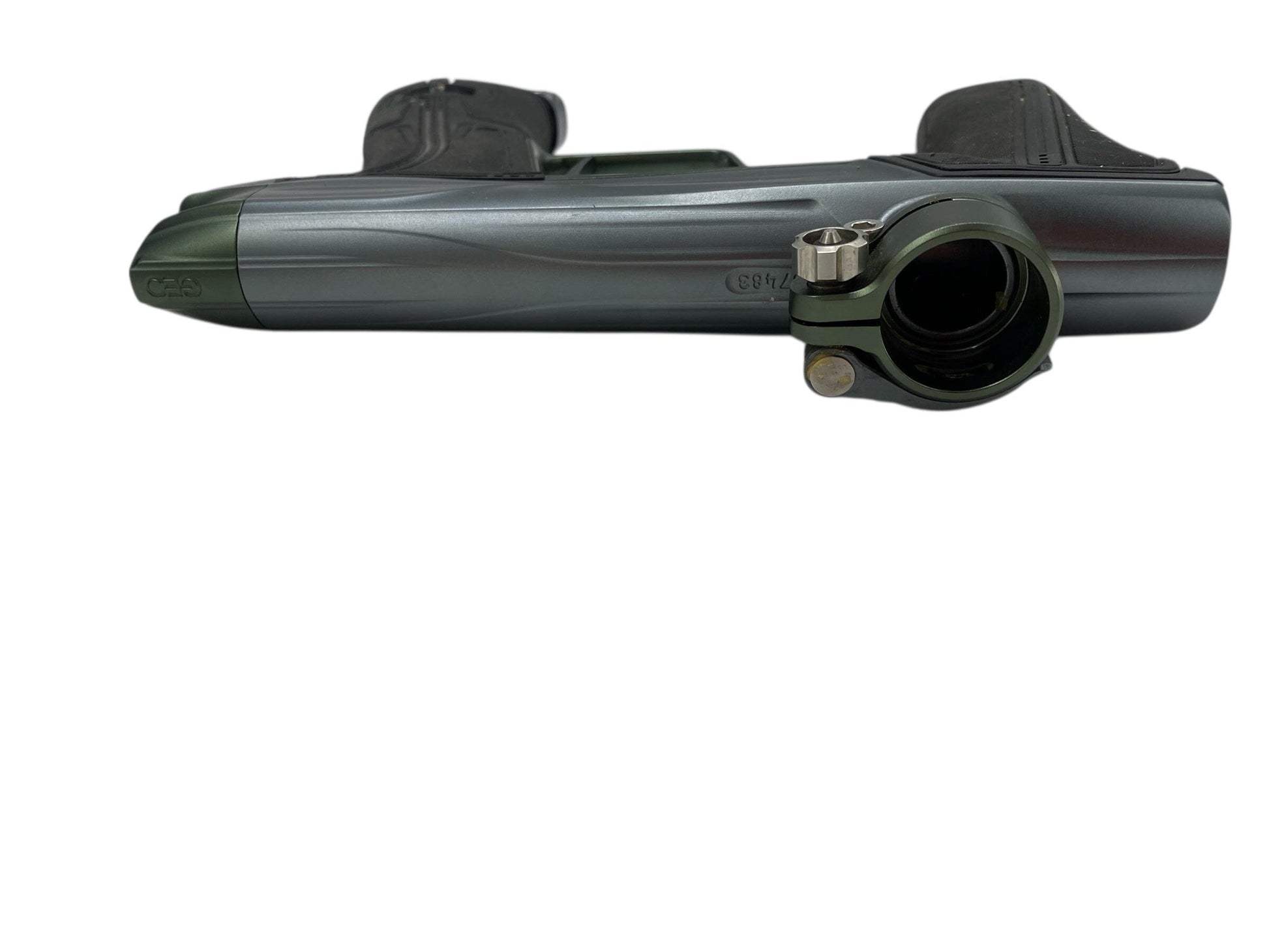 Used Planet Eclipse Geo R5 Paintball Gun Grey/Olive Paintball Gun from CPXBrosPaintball Buy/Sell/Trade Paintball Markers, New Paintball Guns, Paintball Hoppers, Paintball Masks, and Hormesis Headbands