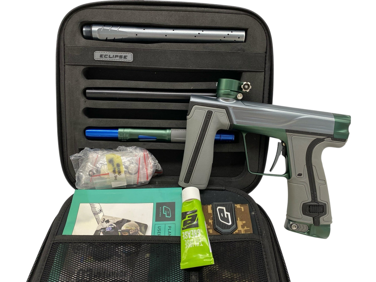 Used Planet Eclipse Geo R5 Paintball Gun Grey/Olive Paintball Gun from CPXBrosPaintball Buy/Sell/Trade Paintball Markers, New Paintball Guns, Paintball Hoppers, Paintball Masks, and Hormesis Headbands