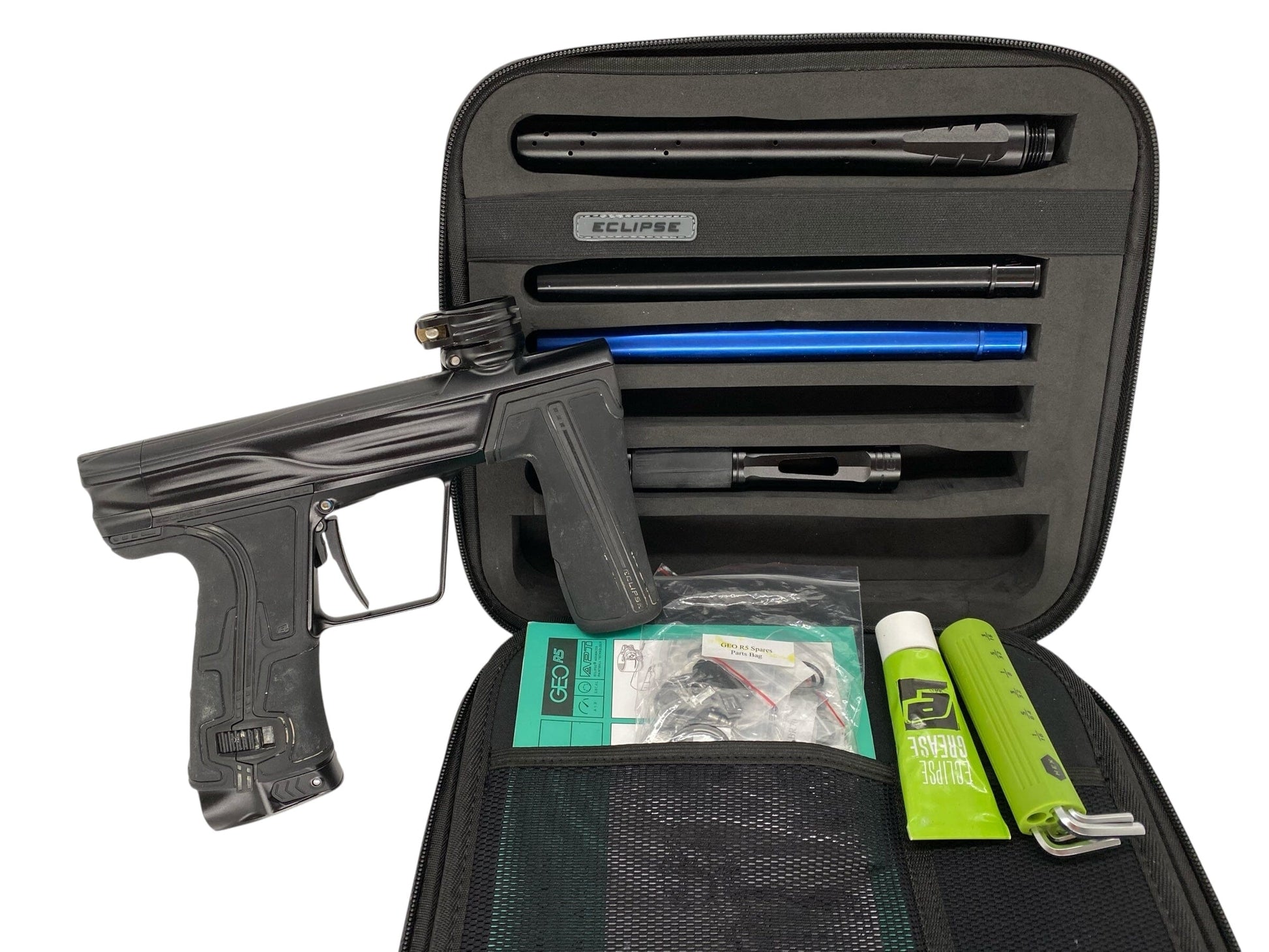 Used Planet Eclipse Geo R5 Paintball Gun Midnight Paintball Gun from CPXBrosPaintball Buy/Sell/Trade Paintball Markers, New Paintball Guns, Paintball Hoppers, Paintball Masks, and Hormesis Headbands