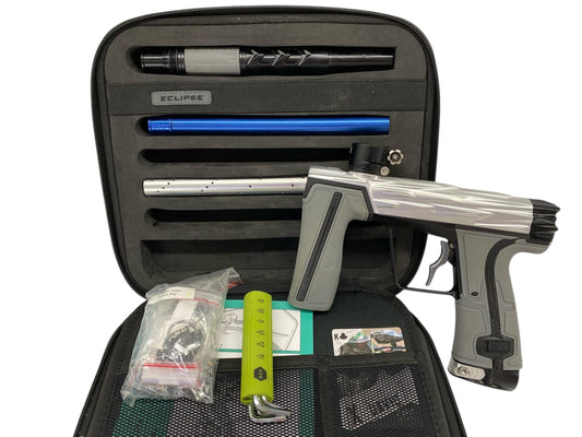 Used Planet Eclipse Geo R5 Razr Paintball Gun Silver/Black Paintball Gun from CPXBrosPaintball Buy/Sell/Trade Paintball Markers, New Paintball Guns, Paintball Hoppers, Paintball Masks, and Hormesis Headbands