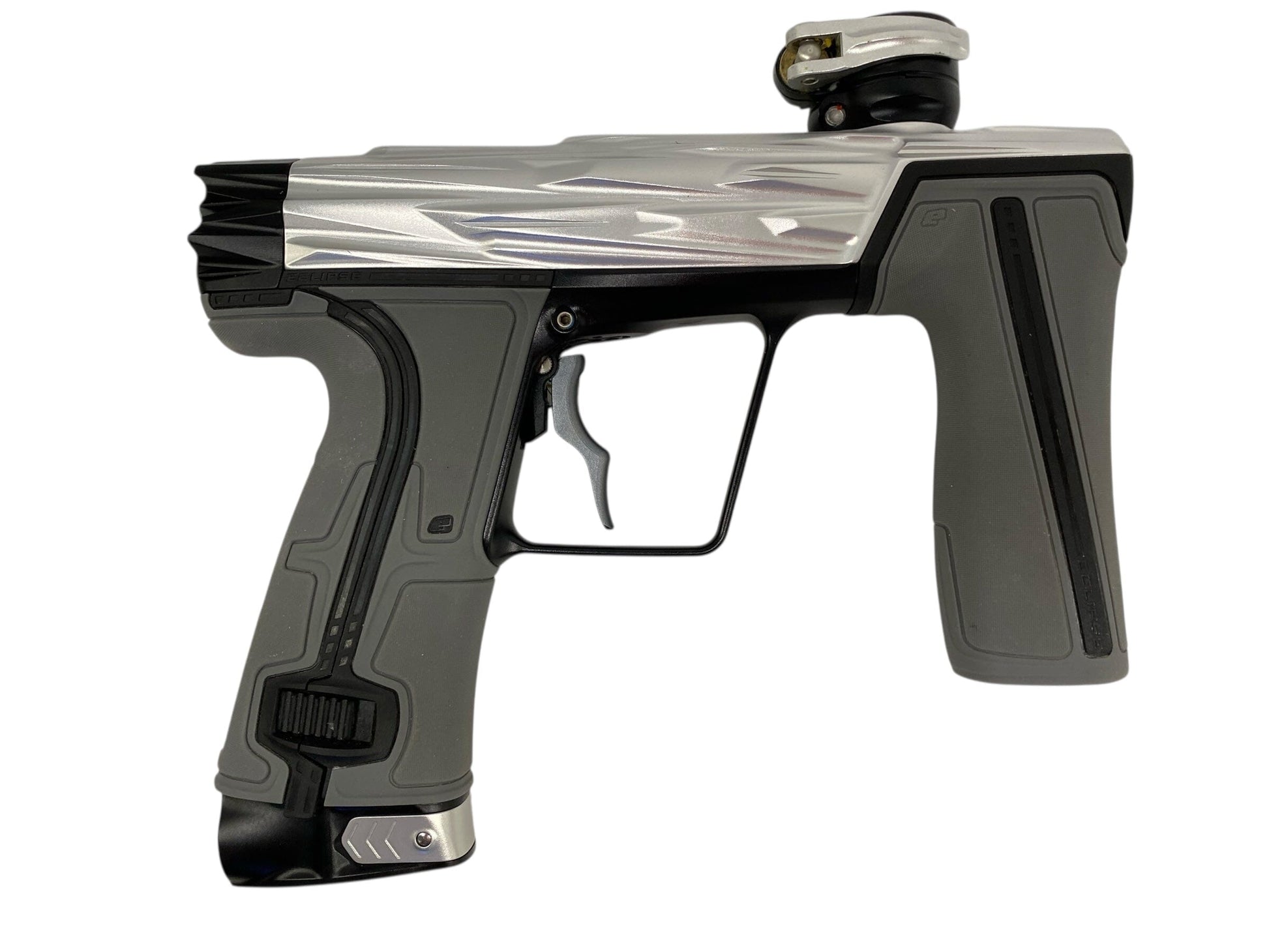 Used Planet Eclipse Geo R5 Razr Paintball Gun Silver/Black Paintball Gun from CPXBrosPaintball Buy/Sell/Trade Paintball Markers, New Paintball Guns, Paintball Hoppers, Paintball Masks, and Hormesis Headbands