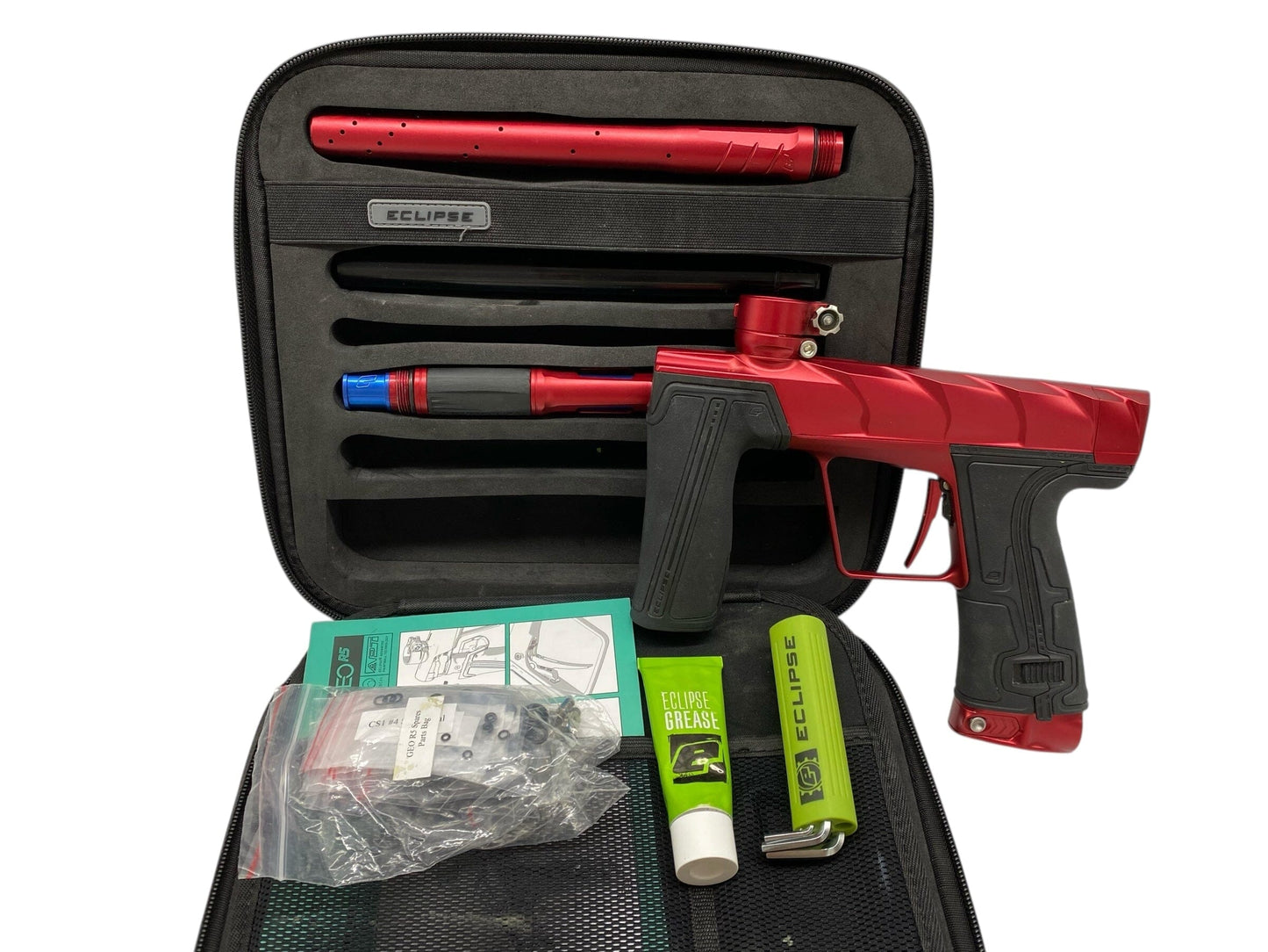 Used Planet Eclipse Geo R5 Scales Paintball Gun Red Paintball Gun from CPXBrosPaintball Buy/Sell/Trade Paintball Markers, New Paintball Guns, Paintball Hoppers, Paintball Masks, and Hormesis Headbands