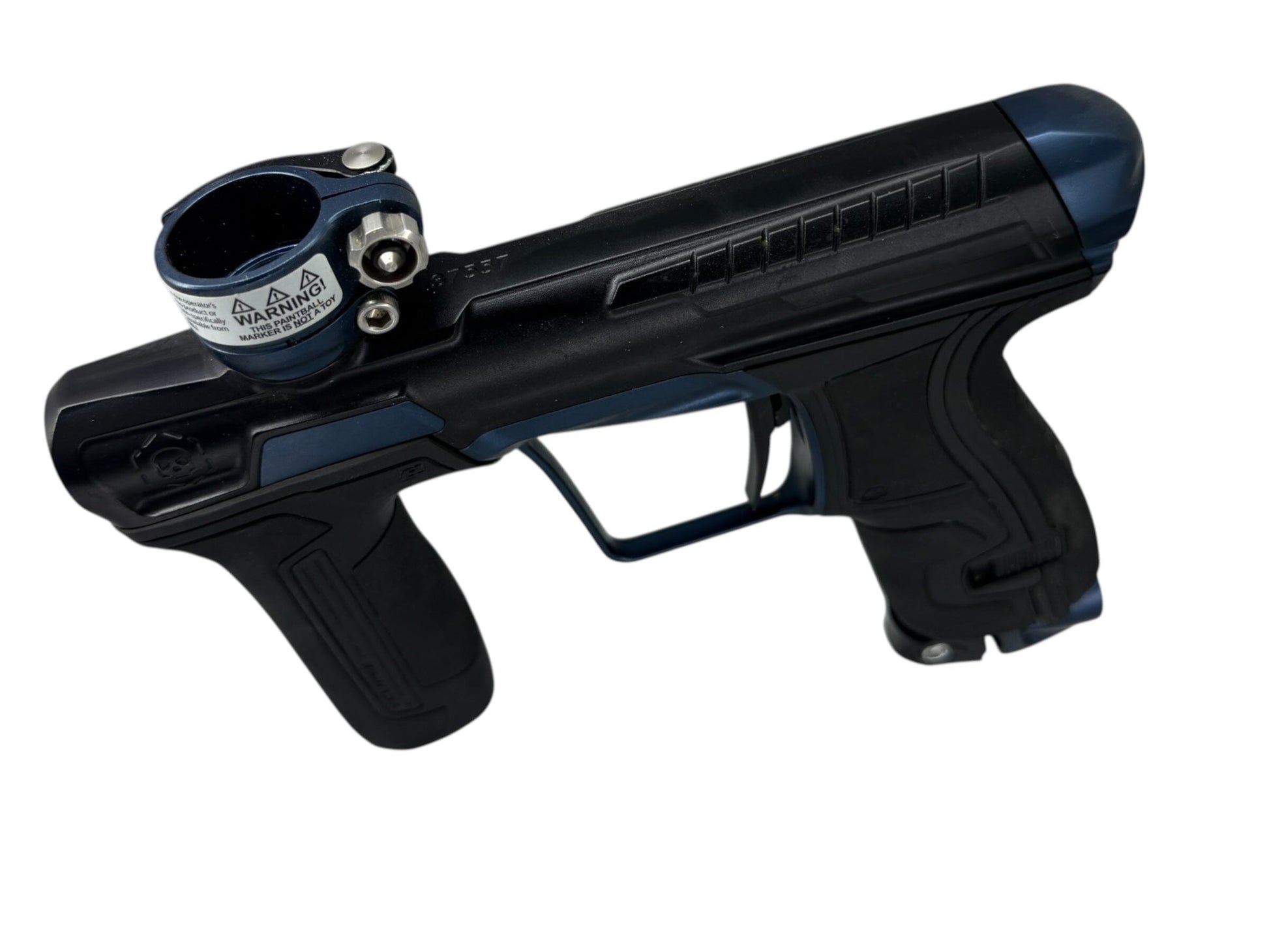 Used Planet Eclipse Infamous Cs2 Paintball Gun Black/Blue Paintball Gun from CPXBrosPaintball Buy/Sell/Trade Paintball Markers, New Paintball Guns, Paintball Hoppers, Paintball Masks, and Hormesis Headbands