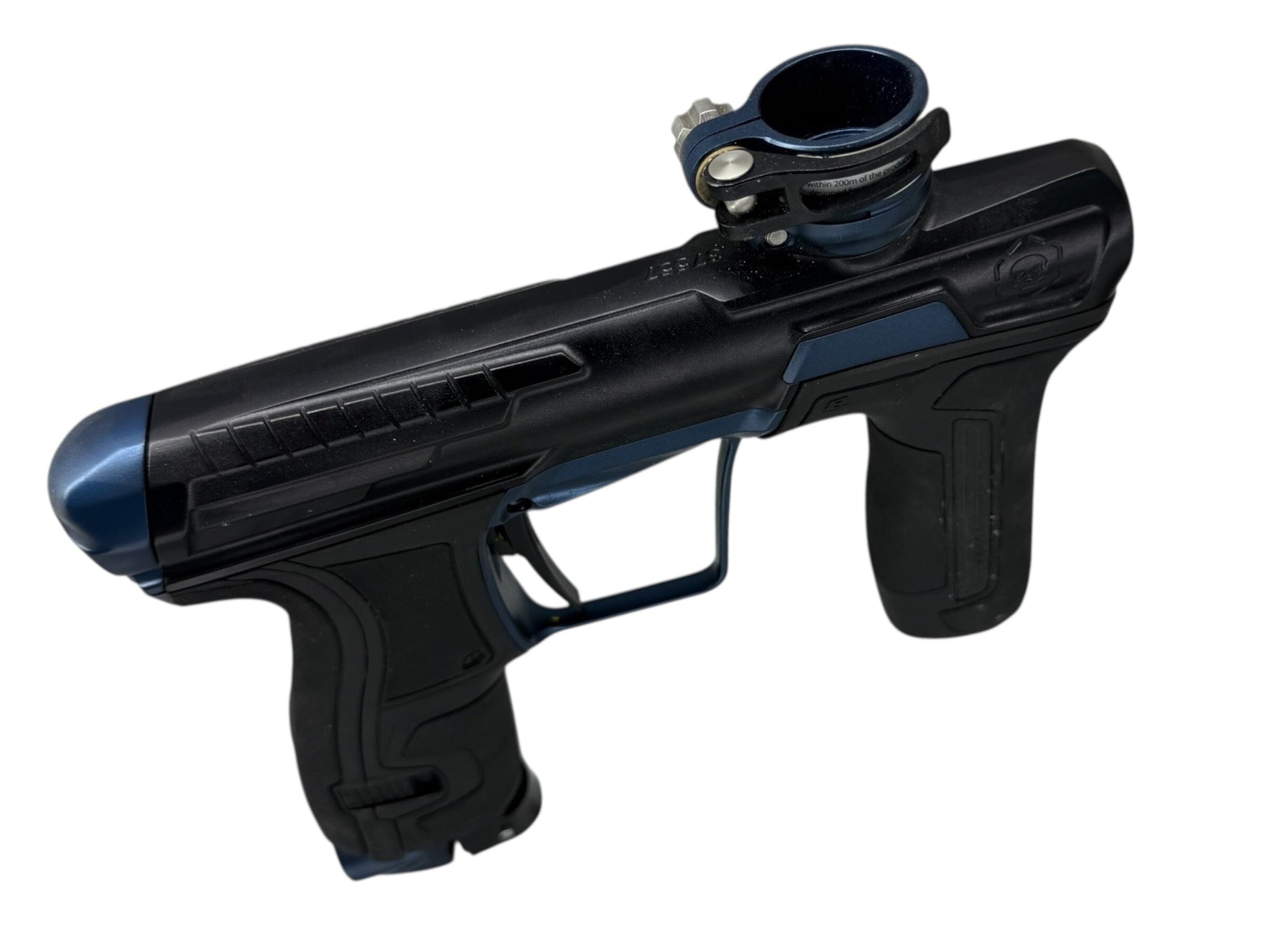 Used Planet Eclipse Infamous Cs2 Paintball Gun Black/Blue Paintball Gun from CPXBrosPaintball Buy/Sell/Trade Paintball Markers, New Paintball Guns, Paintball Hoppers, Paintball Masks, and Hormesis Headbands