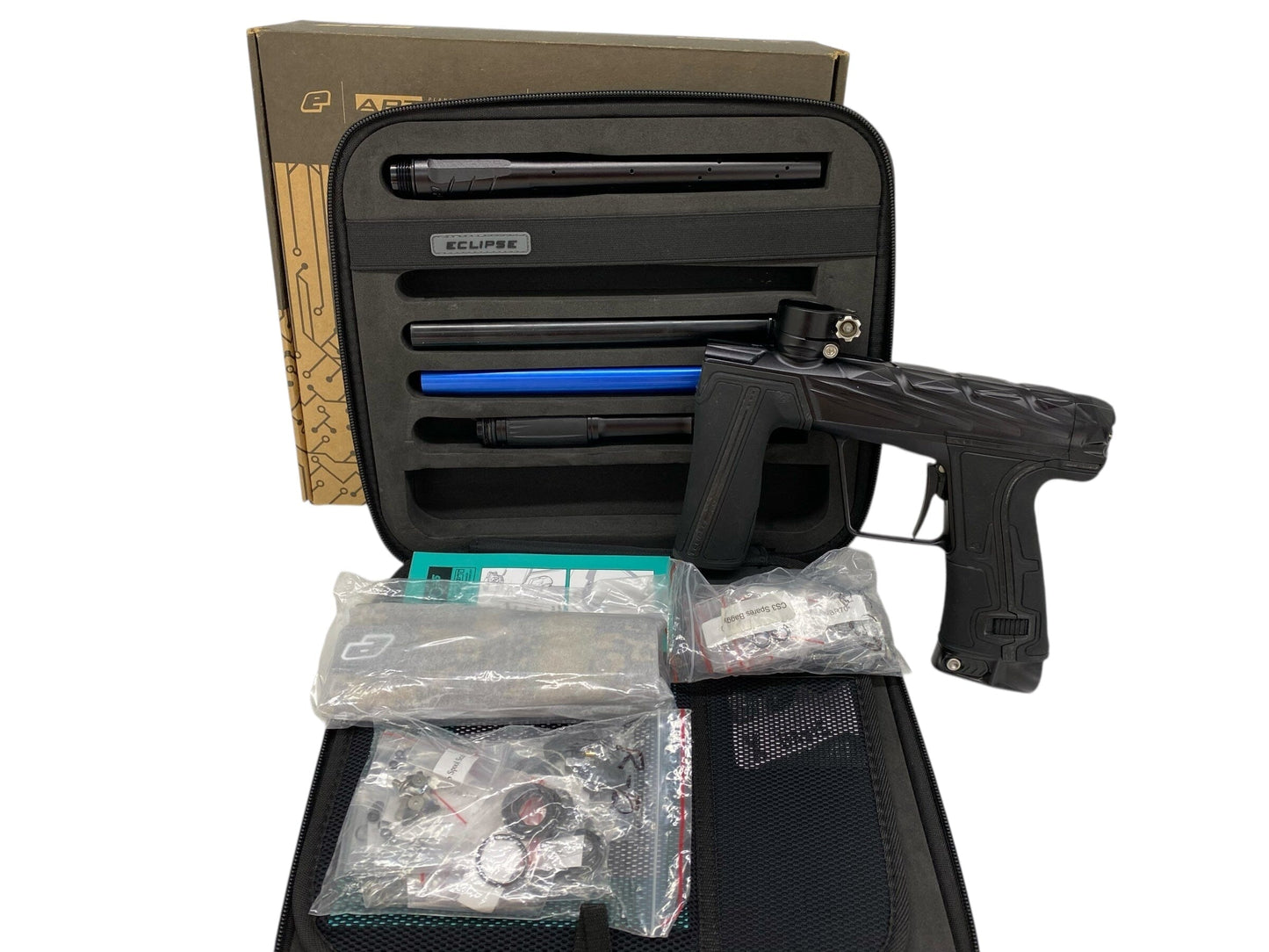 Used Planet Eclipse Infamous Geo R5 Paintball Gun Midnight Paintball Gun from CPXBrosPaintball Buy/Sell/Trade Paintball Markers, New Paintball Guns, Paintball Hoppers, Paintball Masks, and Hormesis Headbands