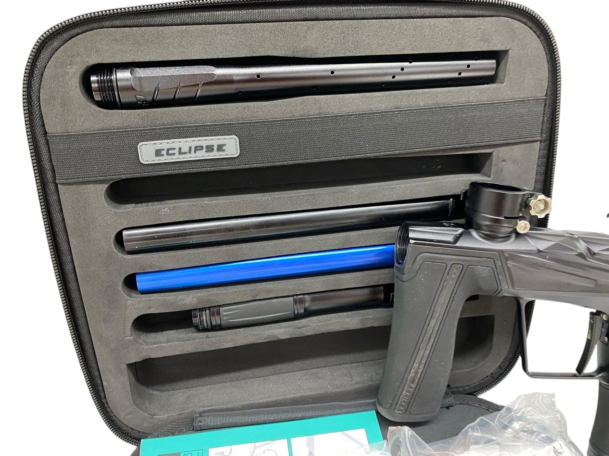 Used Planet Eclipse Infamous Geo R5 Paintball Gun Midnight Paintball Gun from CPXBrosPaintball Buy/Sell/Trade Paintball Markers, New Paintball Guns, Paintball Hoppers, Paintball Masks, and Hormesis Headbands