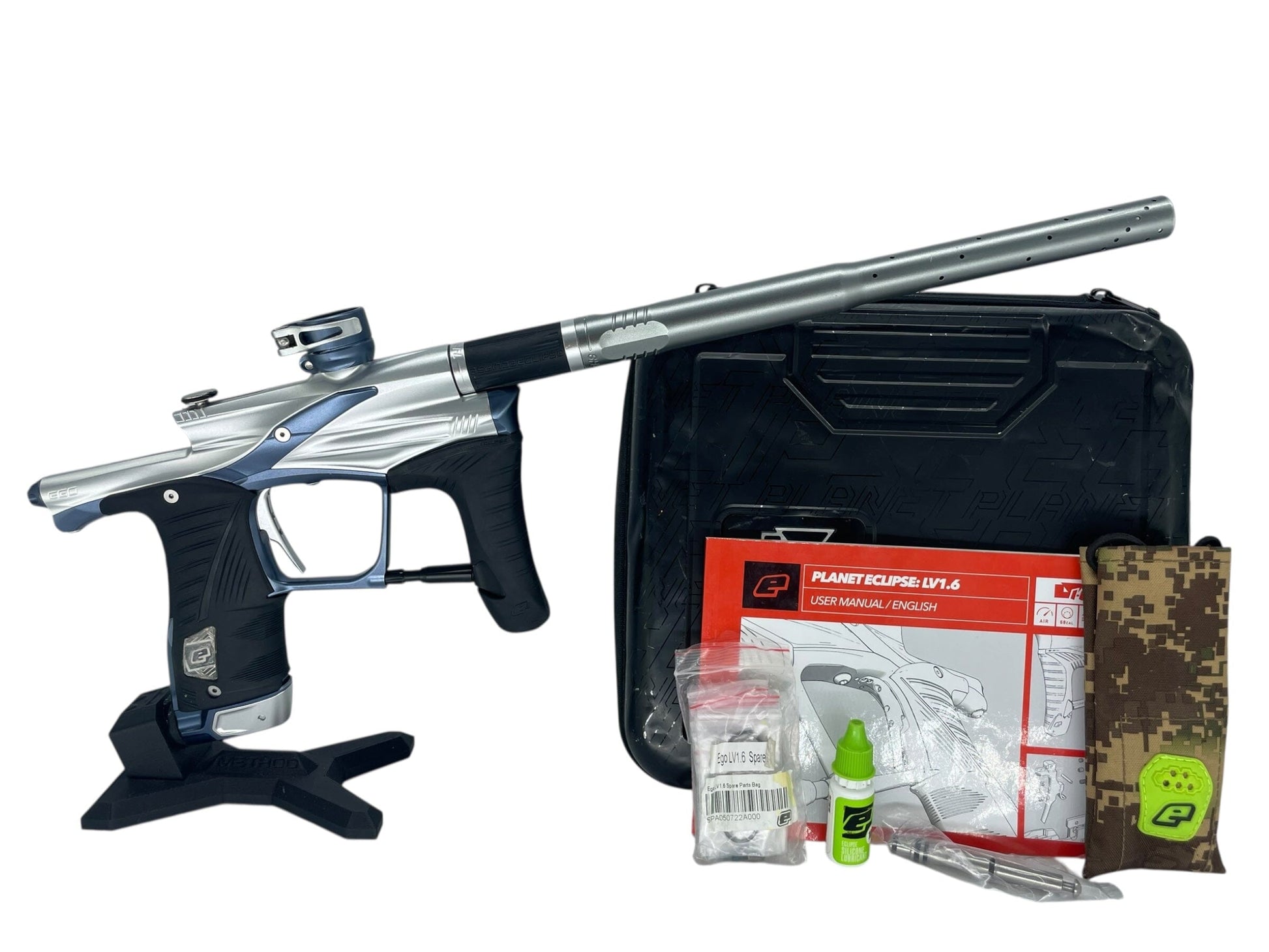 Used Planet Eclipse LV1.6 Paintball Gun Silver/Blue Paintball Gun from CPXBrosPaintball Buy/Sell/Trade Paintball Markers, New Paintball Guns, Paintball Hoppers, Paintball Masks, and Hormesis Headbands
