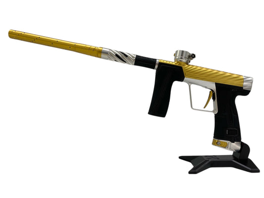 Used Planet Eclipse TWISTER Geo R5 Paintball Gun Gold/Silver Paintball Gun from CPXBrosPaintball Buy/Sell/Trade Paintball Markers, New Paintball Guns, Paintball Hoppers, Paintball Masks, and Hormesis Headbands