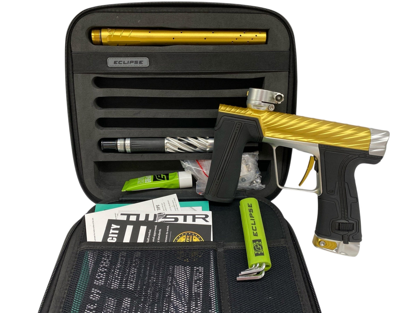Used Planet Eclipse TWISTER Geo R5 Paintball Gun Gold/Silver Paintball Gun from CPXBrosPaintball Buy/Sell/Trade Paintball Markers, New Paintball Guns, Paintball Hoppers, Paintball Masks, and Hormesis Headbands