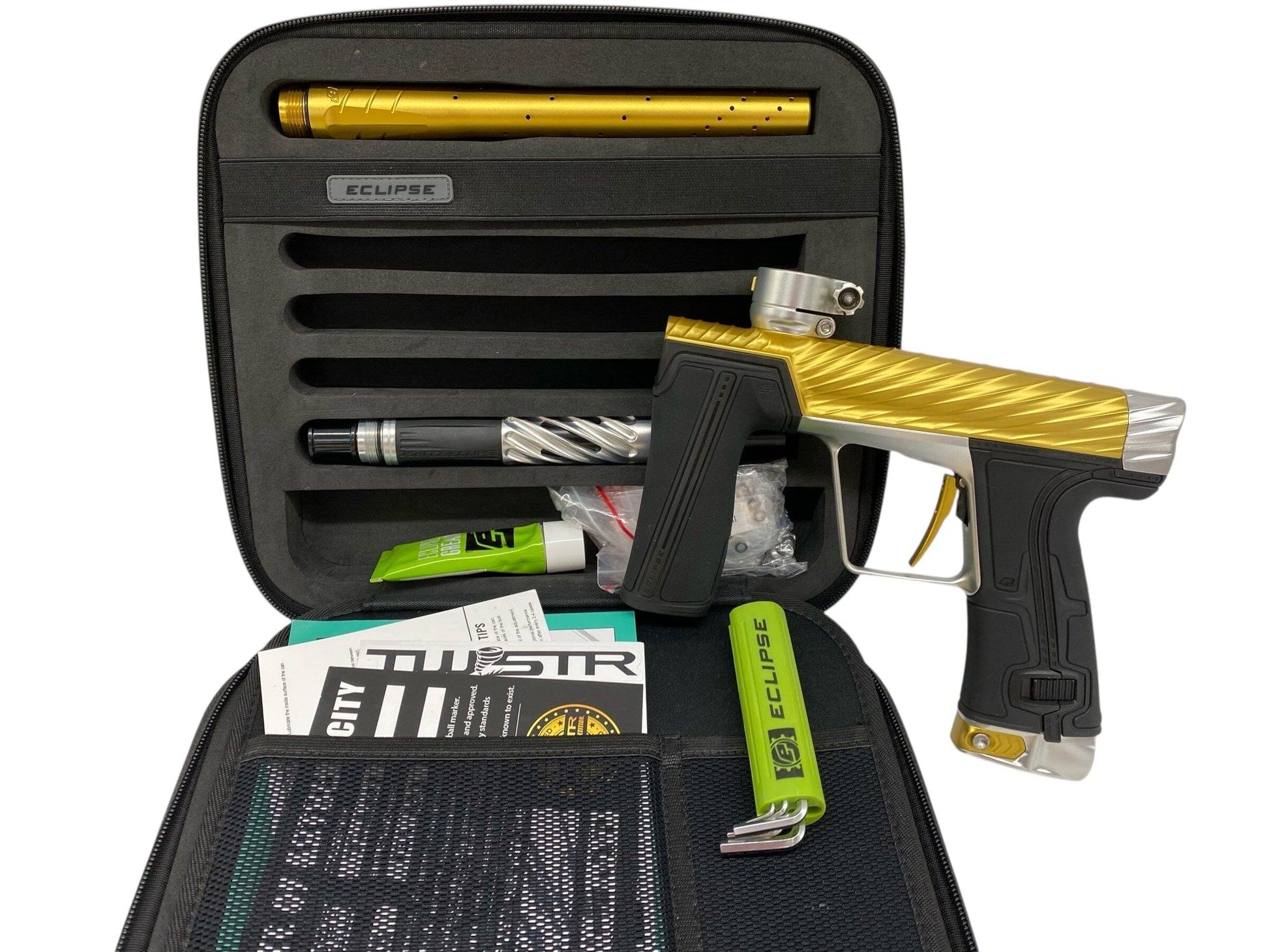Used Planet Eclipse TWISTER Geo R5 Paintball Gun Gold/Silver Paintball Gun from CPXBrosPaintball Buy/Sell/Trade Paintball Markers, New Paintball Guns, Paintball Hoppers, Paintball Masks, and Hormesis Headbands