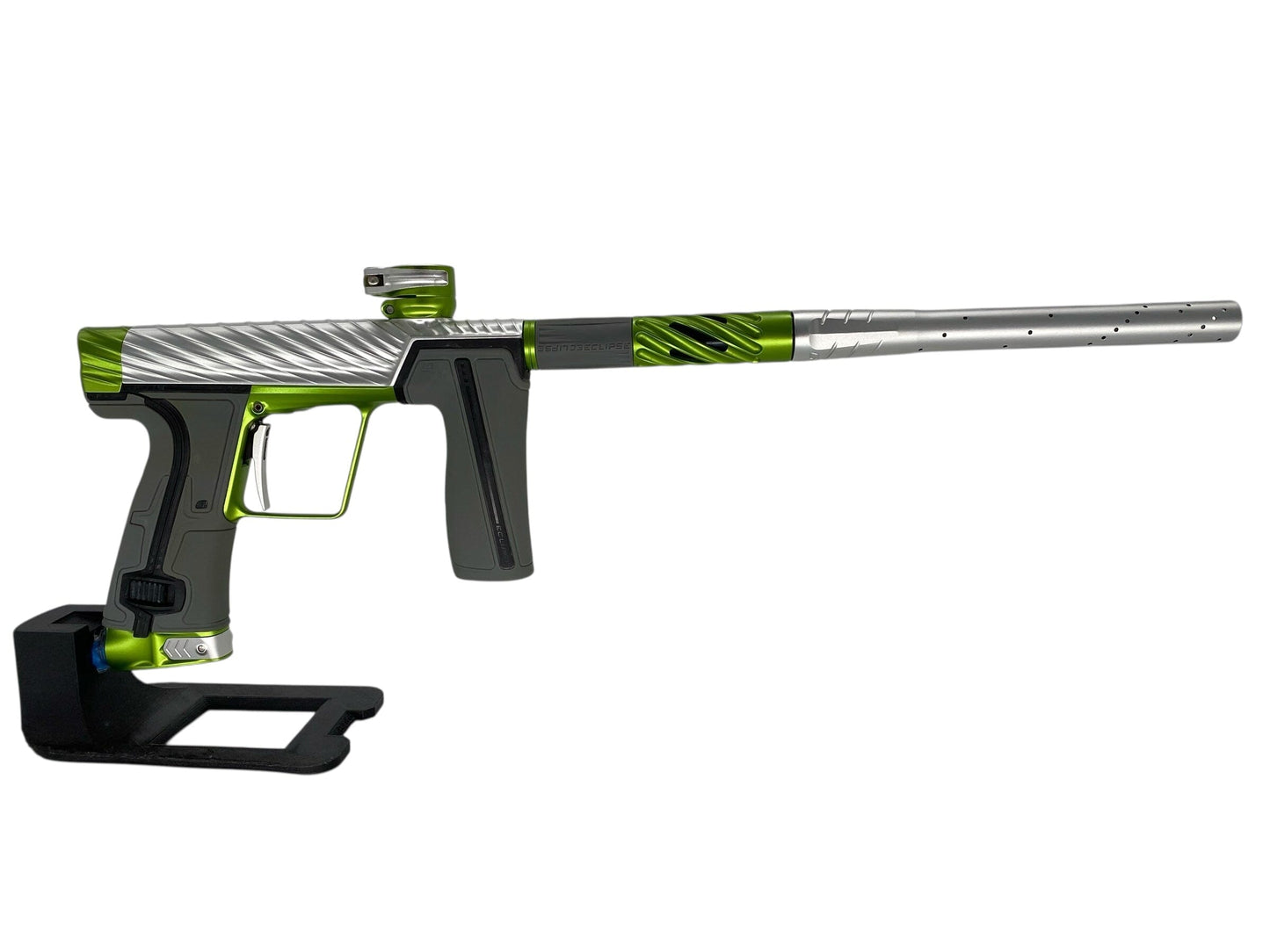 Used Planet Eclipse Twister Geo R5 Paintball Gun Silver/Green Paintball Gun from CPXBrosPaintball Buy/Sell/Trade Paintball Markers, New Paintball Guns, Paintball Hoppers, Paintball Masks, and Hormesis Headbands