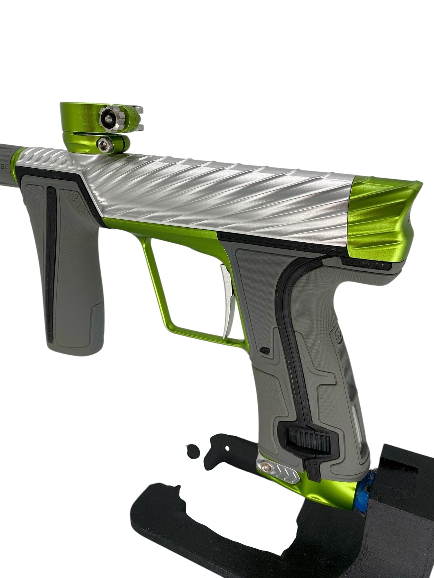 Used Planet Eclipse Twister Geo R5 Paintball Gun Silver/Green Paintball Gun from CPXBrosPaintball Buy/Sell/Trade Paintball Markers, New Paintball Guns, Paintball Hoppers, Paintball Masks, and Hormesis Headbands