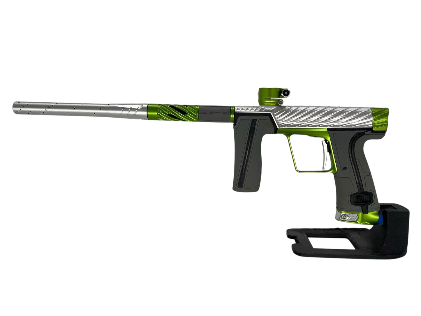 Used Planet Eclipse Twister Geo R5 Paintball Gun Silver/Green Paintball Gun from CPXBrosPaintball Buy/Sell/Trade Paintball Markers, New Paintball Guns, Paintball Hoppers, Paintball Masks, and Hormesis Headbands