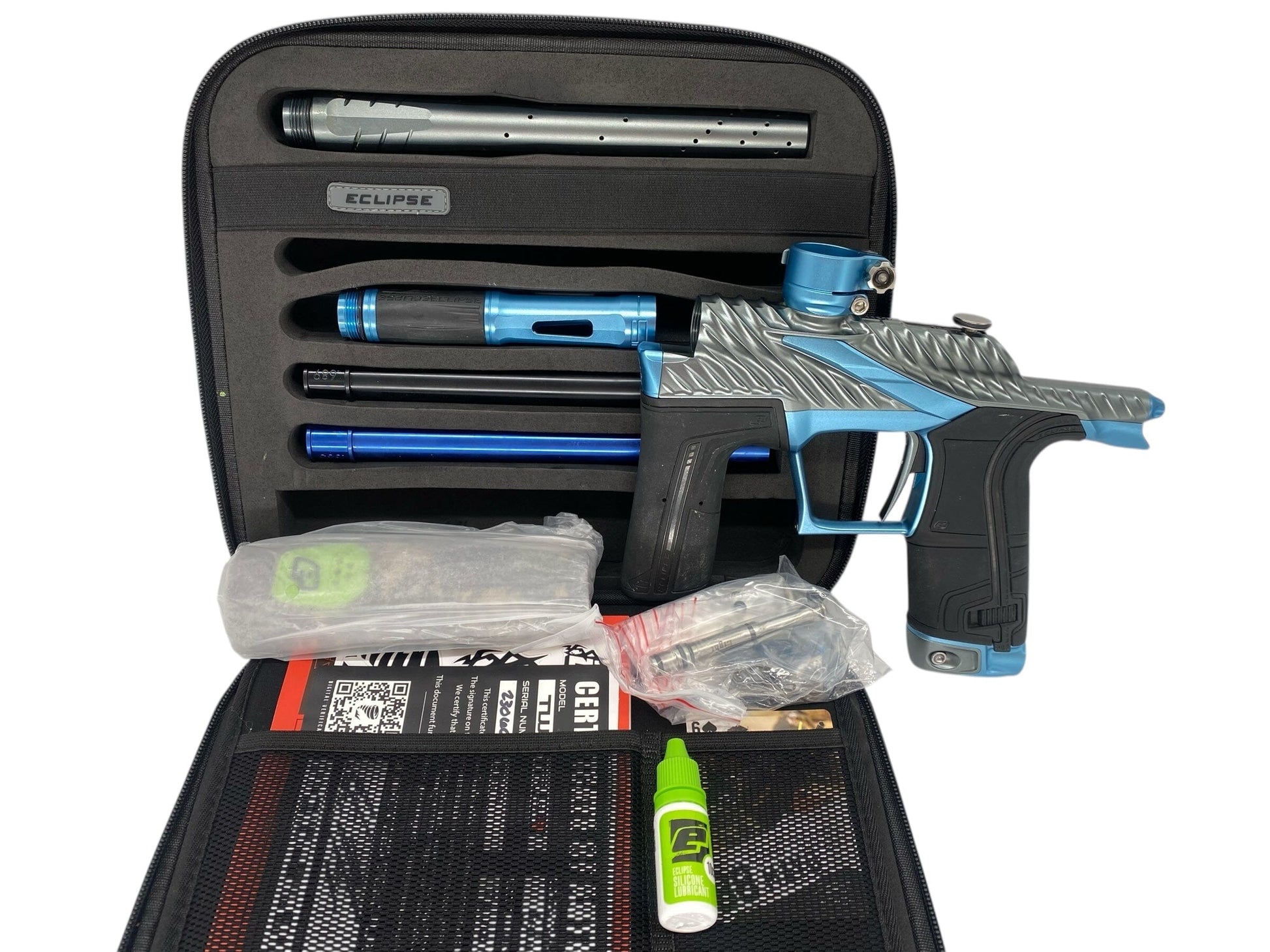 Used Planet Eclipse TWISTER Lv2 Paintball Gun Grey/Teal Paintball Gun from CPXBrosPaintball Buy/Sell/Trade Paintball Markers, New Paintball Guns, Paintball Hoppers, Paintball Masks, and Hormesis Headbands