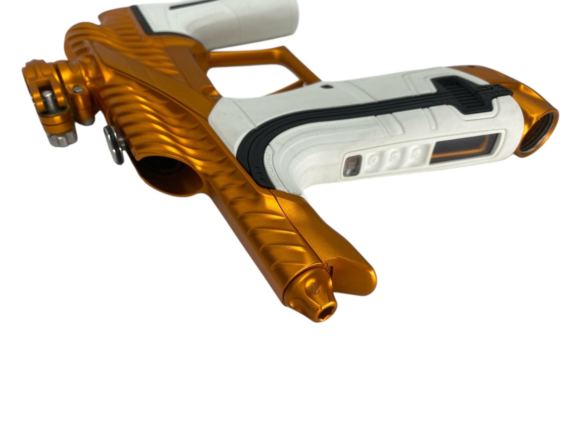 Used Planet Eclipse TWISTER Lv2 Paintball Gun Orange Paintball Gun from CPXBrosPaintball Buy/Sell/Trade Paintball Markers, New Paintball Guns, Paintball Hoppers, Paintball Masks, and Hormesis Headbands