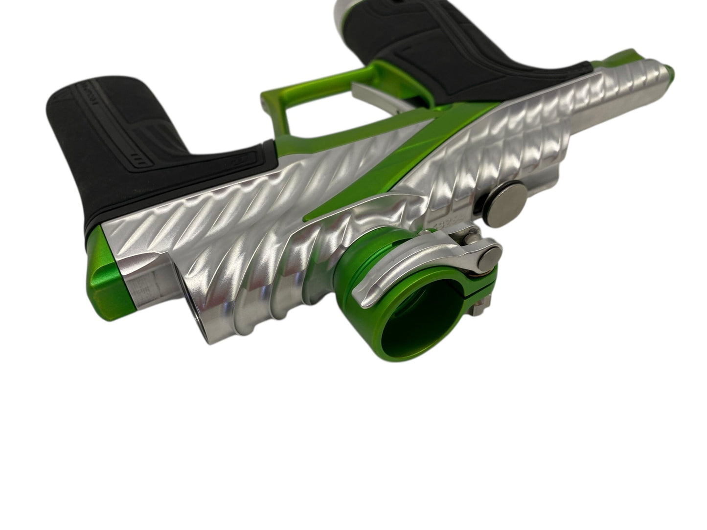 Used Planet Eclipse Twister Lv2 Paintball Gun Silver/Green Paintball Gun from CPXBrosPaintball Buy/Sell/Trade Paintball Markers, New Paintball Guns, Paintball Hoppers, Paintball Masks, and Hormesis Headbands