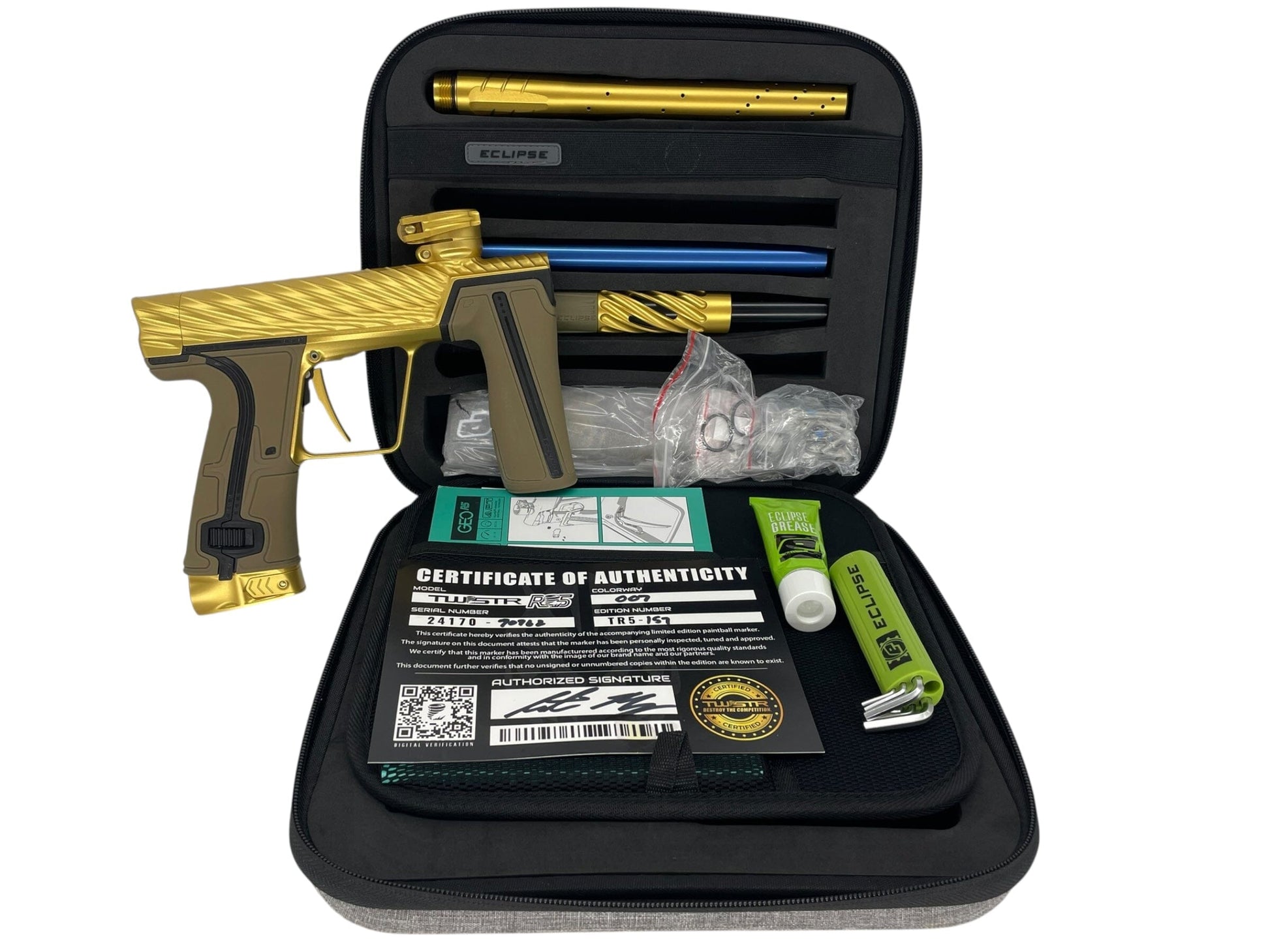 Used Planet Eclipse Twister R5 Paintball Gun Gold Paintball Gun from CPXBrosPaintball Buy/Sell/Trade Paintball Markers, New Paintball Guns, Paintball Hoppers, Paintball Masks, and Hormesis Headbands