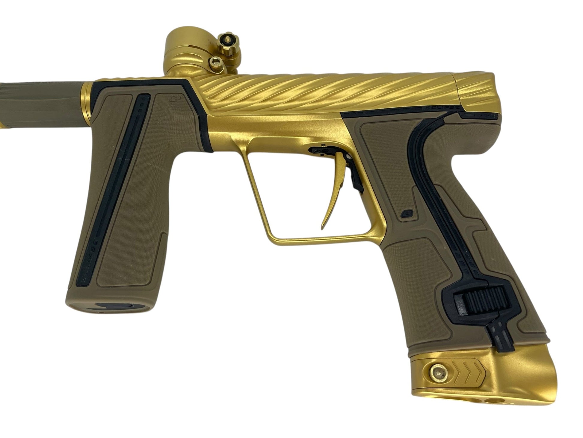 Used Planet Eclipse Twister R5 Paintball Gun Gold Paintball Gun from CPXBrosPaintball Buy/Sell/Trade Paintball Markers, New Paintball Guns, Paintball Hoppers, Paintball Masks, and Hormesis Headbands