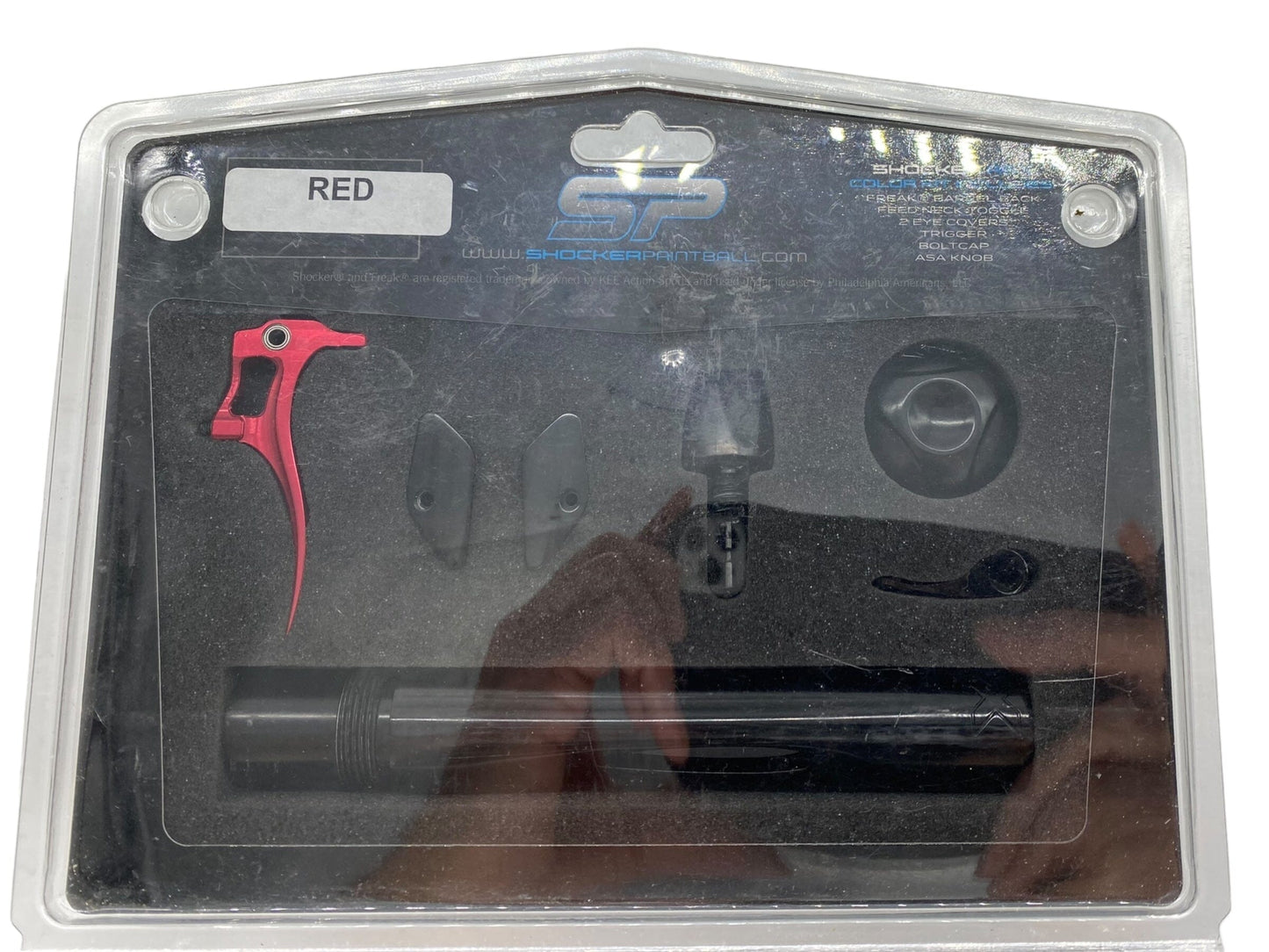 Used Shocker Rsx Color Accent Kit- Red/Black Paintball Gun from CPXBrosPaintball Buy/Sell/Trade Paintball Markers, New Paintball Guns, Paintball Hoppers, Paintball Masks, and Hormesis Headbands