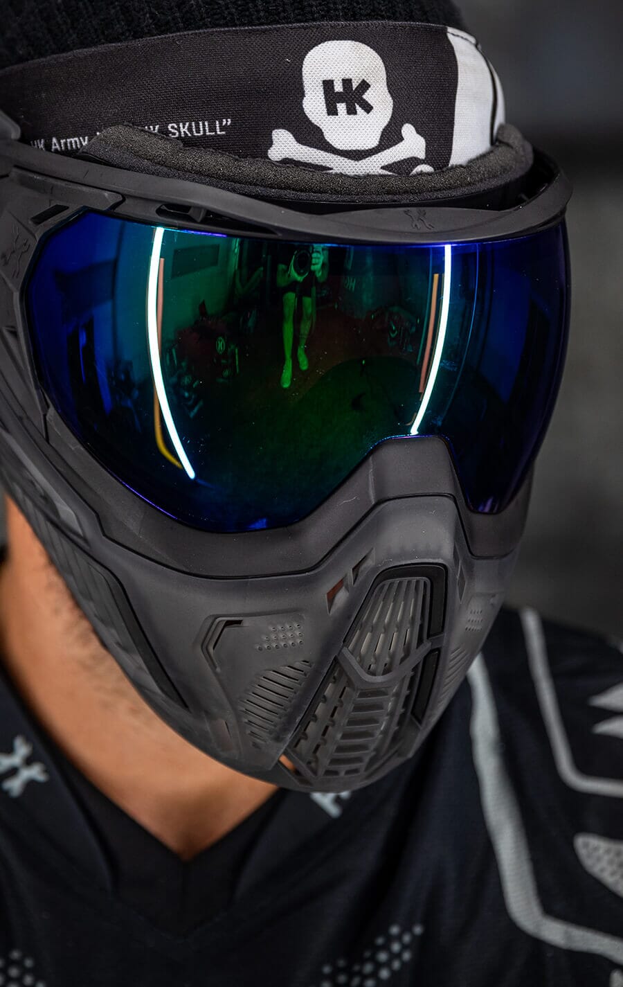 Used SLR Goggle - Odyssey (Black/Black/Smoke) Aurora Green Lens Paintball Gun from HK Army Clothing Buy/Sell/Trade Paintball Markers, New Paintball Guns, Paintball Hoppers, Paintball Masks, and Hormesis Headbands