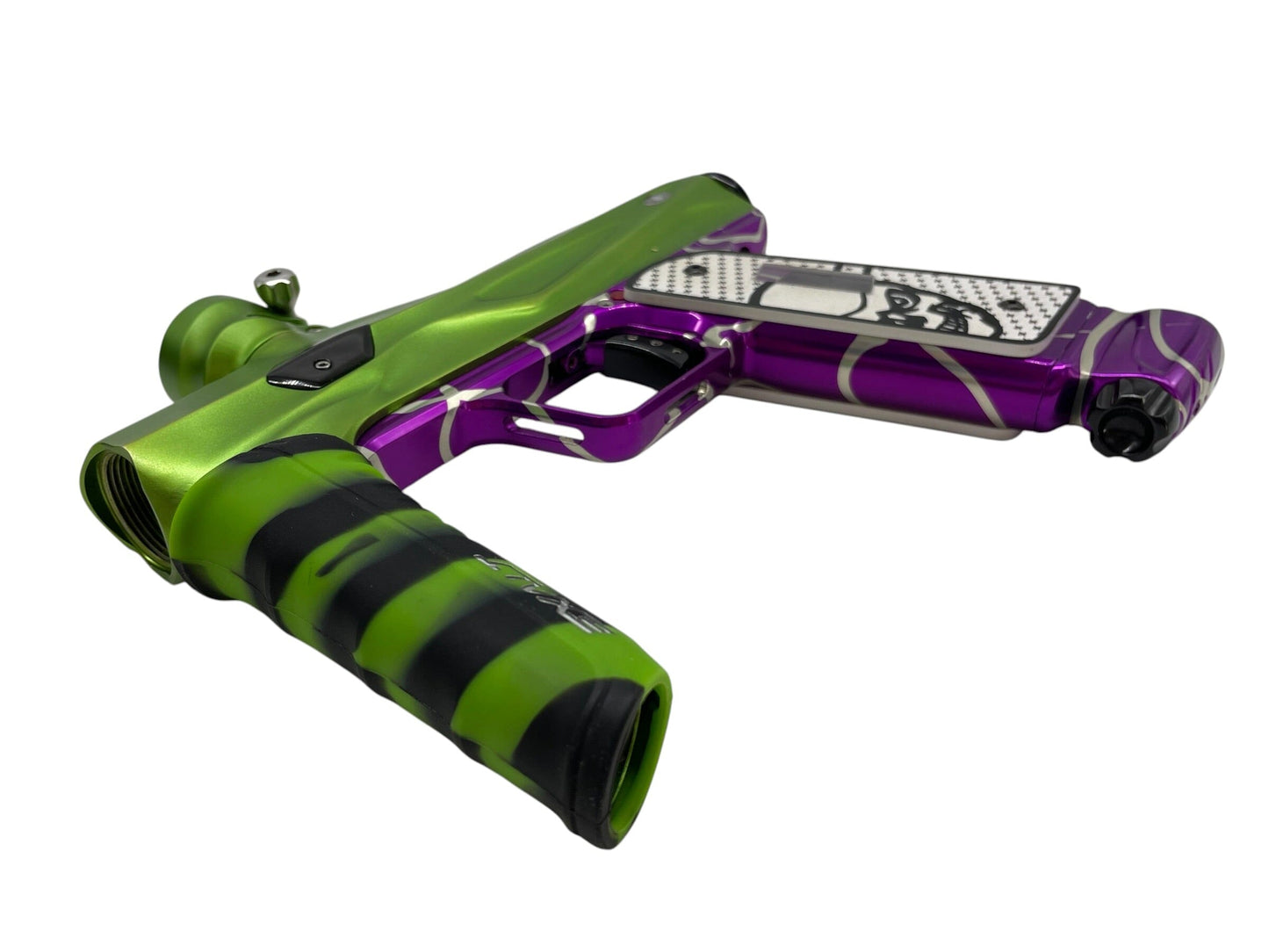Used SP Shocker Amp Mech Green/Purple Paintball Gun Paintball Gun from CPXBrosPaintball Buy/Sell/Trade Paintball Markers, New Paintball Guns, Paintball Hoppers, Paintball Masks, and Hormesis Headbands