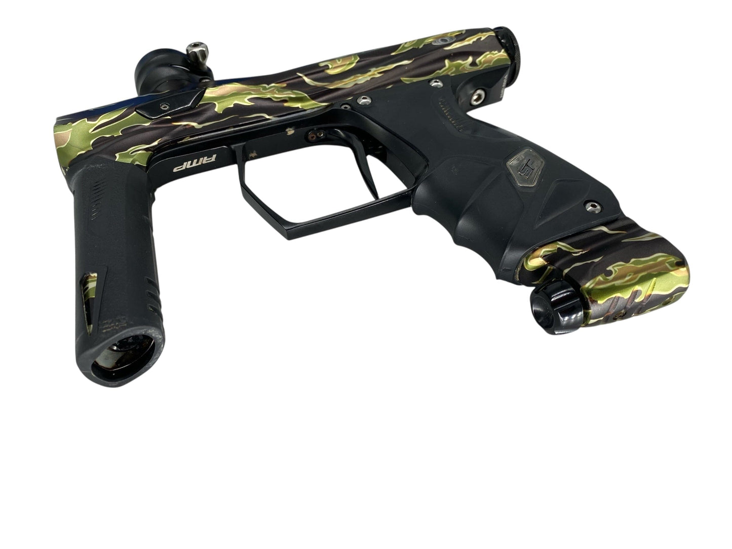 Used Sp Shocker Amp Paintball Gun Tiger Stipe Paintball Gun from CPXBrosPaintball Buy/Sell/Trade Paintball Markers, New Paintball Guns, Paintball Hoppers, Paintball Masks, and Hormesis Headbands