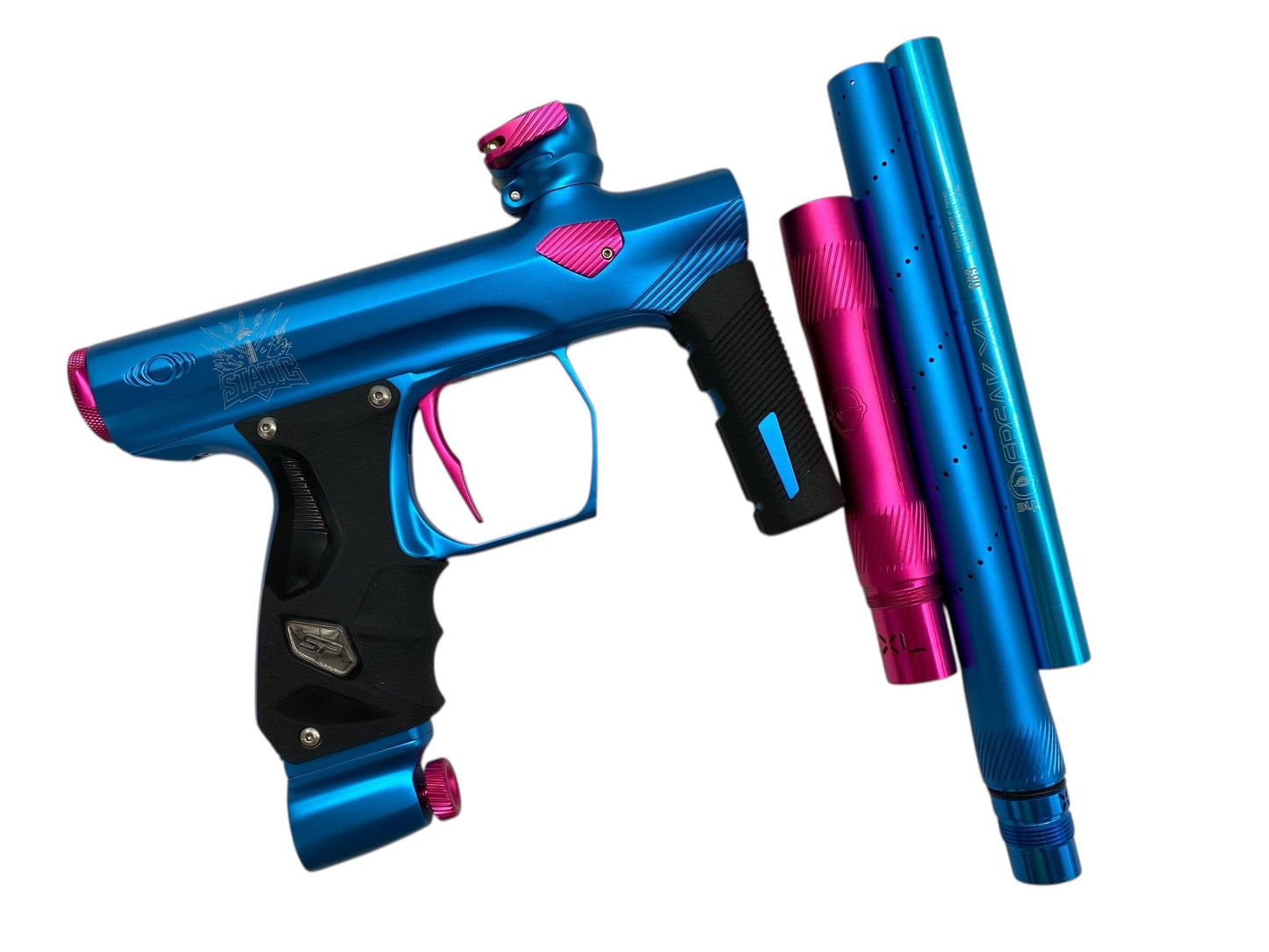 Used Sp Shocker Era Paintball Gun Blue/Pink Paintball Gun from CPXBrosPaintball Buy/Sell/Trade Paintball Markers, New Paintball Guns, Paintball Hoppers, Paintball Masks, and Hormesis Headbands