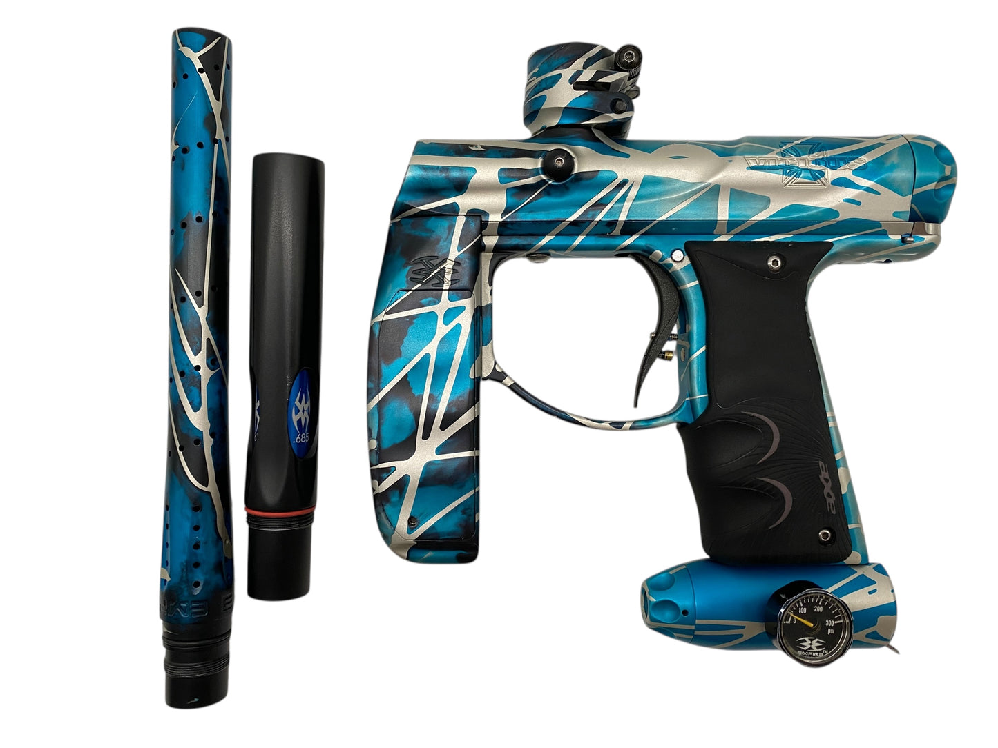 Empire Vicious Axe Redline Oled Paintball Gun Blue/White/Black Splash