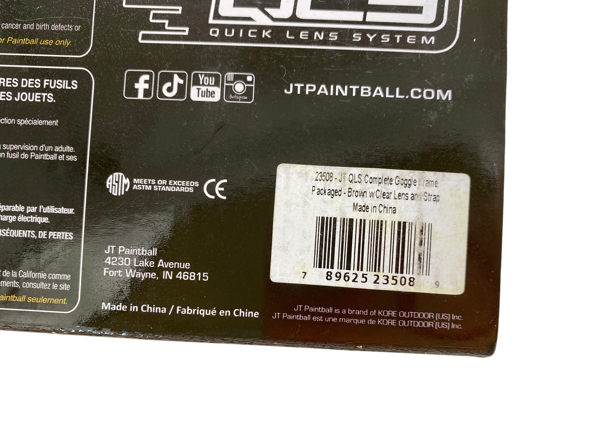 NEW JT QLS Goggle Frame w Lens and Strap Brown Ice