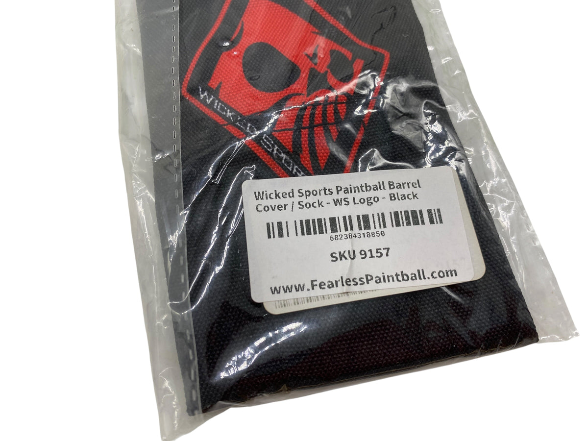 NEW Wicked Sports Paintball Barrel Cover / Sock - WS Logo - Black