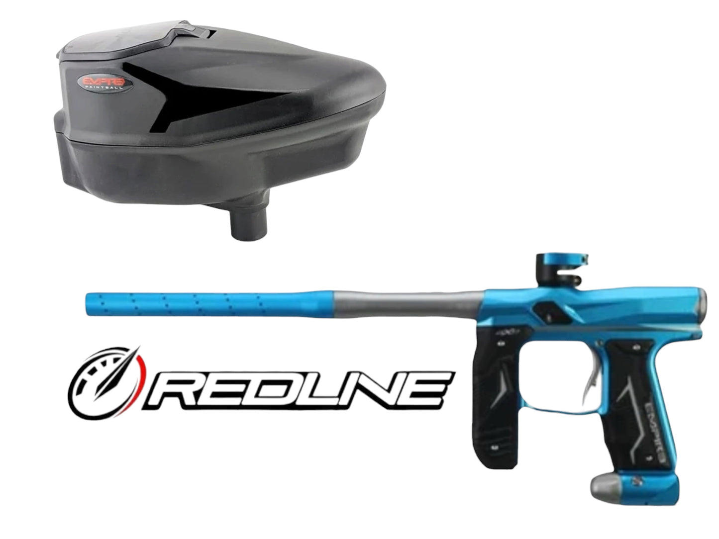 NEW Empire Axe 2.0 Paintball Gun with Redline OLED & Halo Pro Combo Savoy Blue/Grey