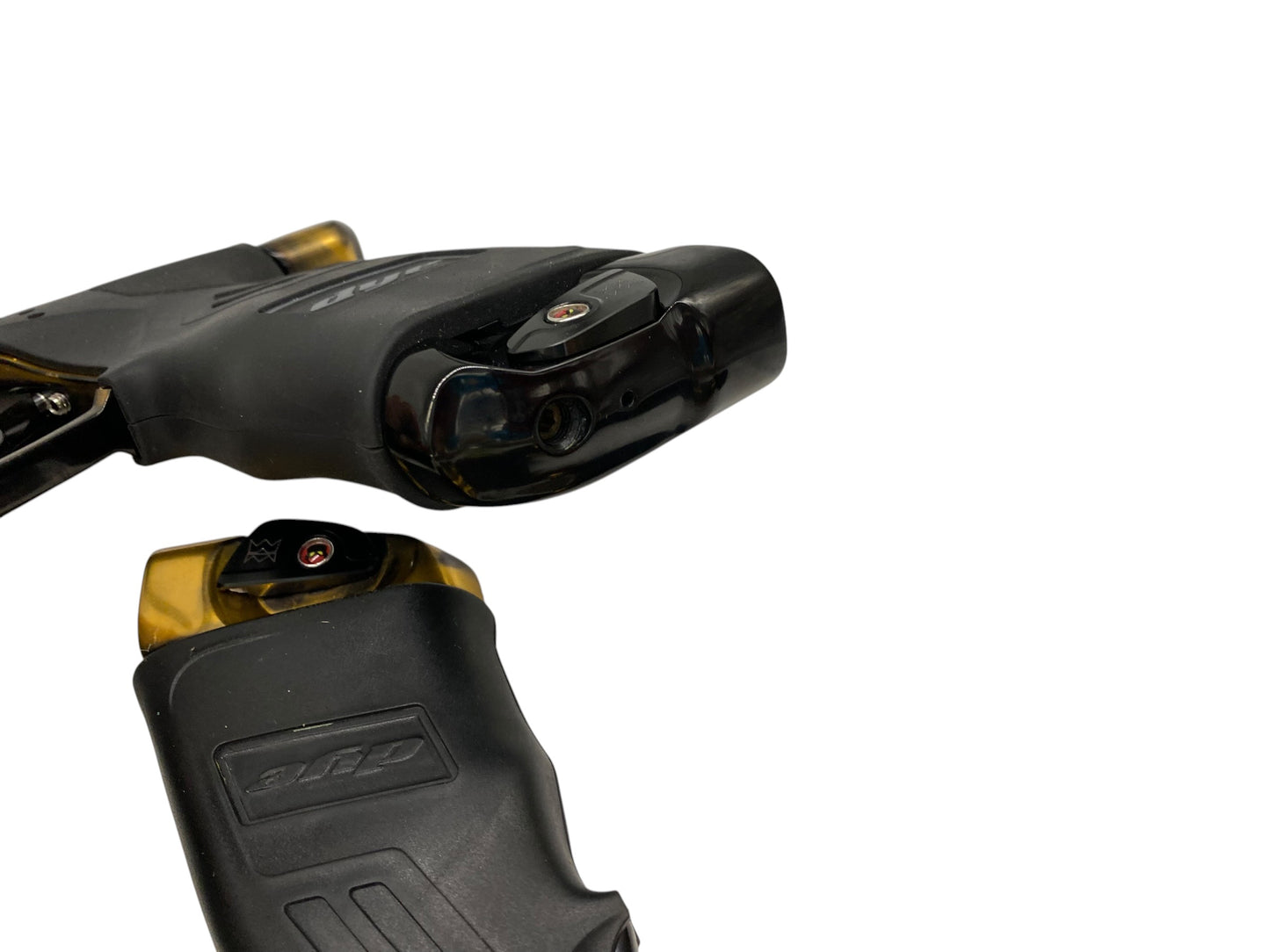 Dye Dark Edition DSR Black/Gold Acid Was + Matching Mech Frame Paintball Gun