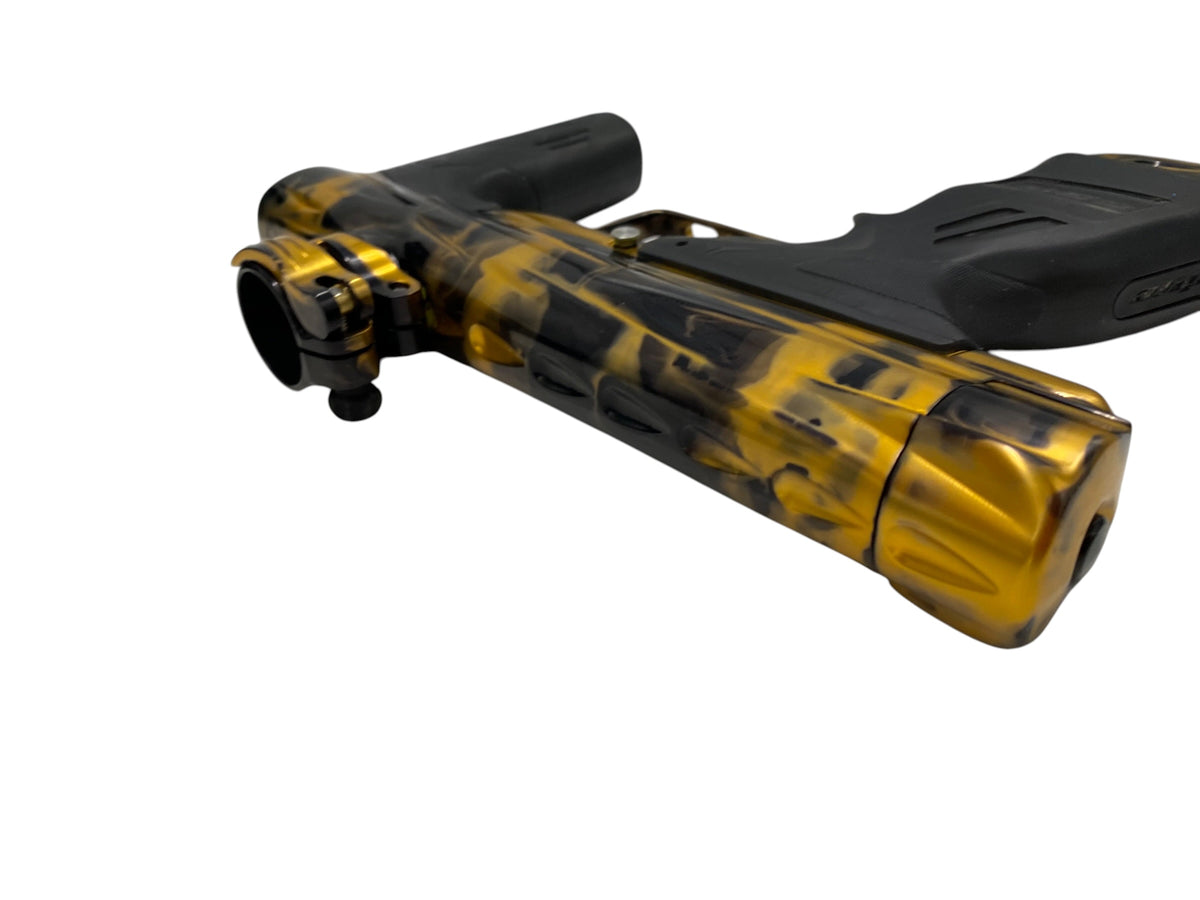 Dye Dark Edition DSR Black/Gold Acid Was + Matching Mech Frame Paintball Gun
