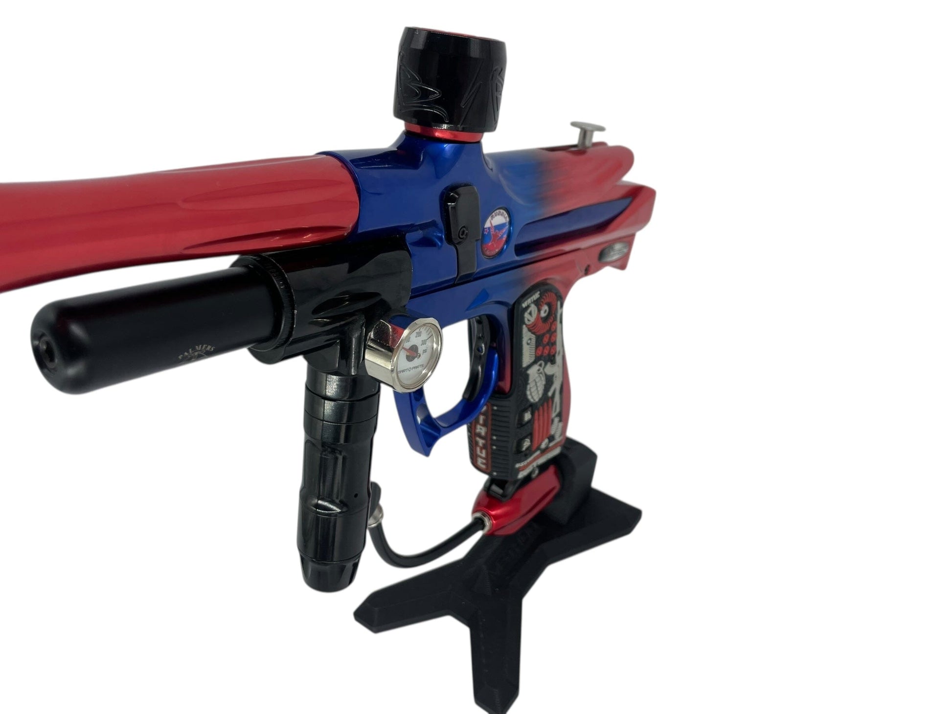 Used 2005 Bob Long Russian Legion Intimidator Paintball Gun Blue/Red Fade Paintball Gun from CPXBrosPaintball Buy/Sell/Trade Paintball Markers, New Paintball Guns, Paintball Hoppers, Paintball Masks, and Hormesis Headbands