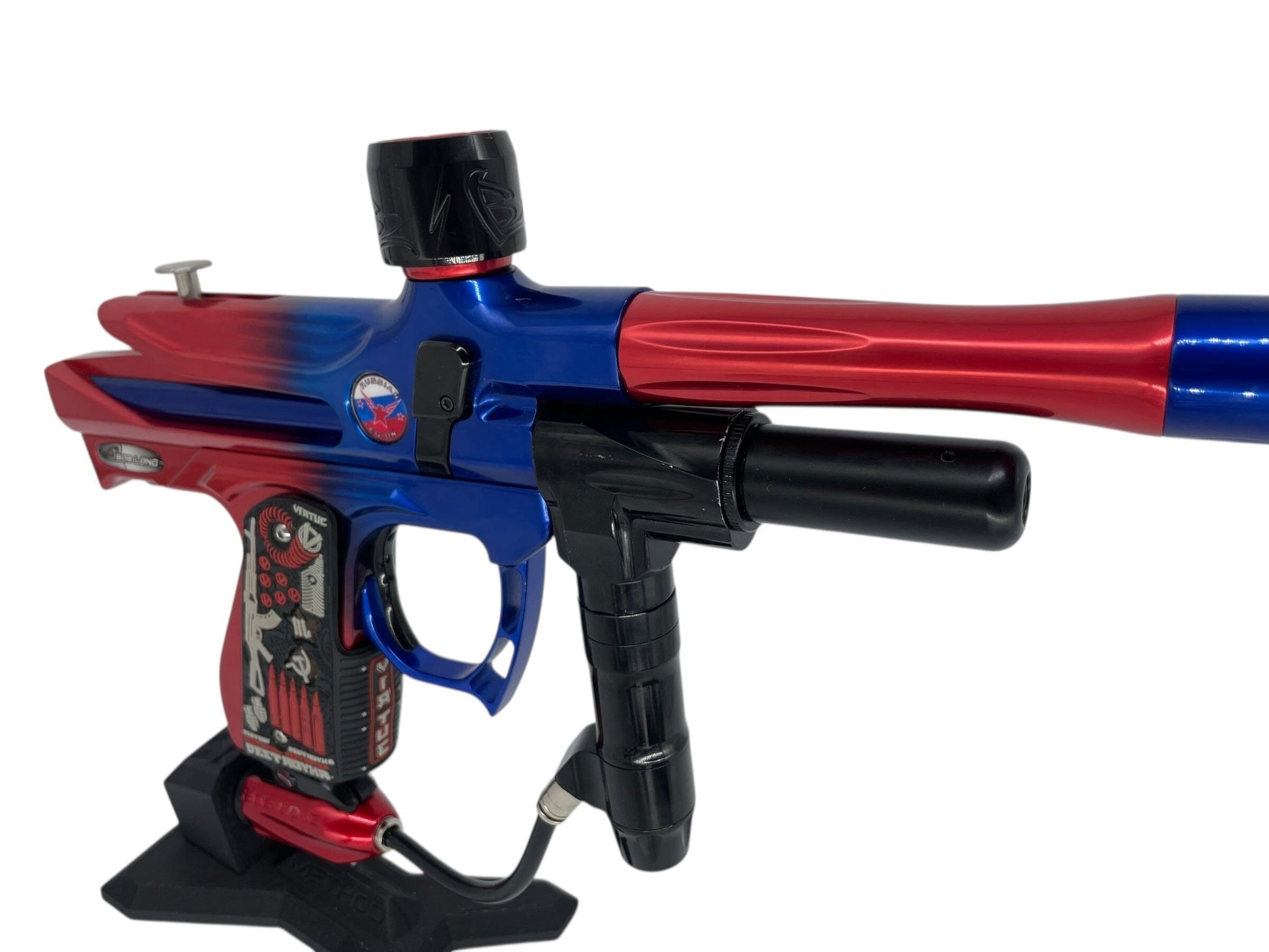 Used 2005 Bob Long Russian Legion Intimidator Paintball Gun Blue/Red Fade Paintball Gun from CPXBrosPaintball Buy/Sell/Trade Paintball Markers, New Paintball Guns, Paintball Hoppers, Paintball Masks, and Hormesis Headbands