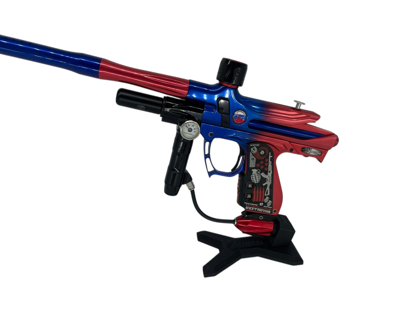 Used 2005 Bob Long Russian Legion Intimidator Paintball Gun Blue/Red Fade Paintball Gun from CPXBrosPaintball Buy/Sell/Trade Paintball Markers, New Paintball Guns, Paintball Hoppers, Paintball Masks, and Hormesis Headbands