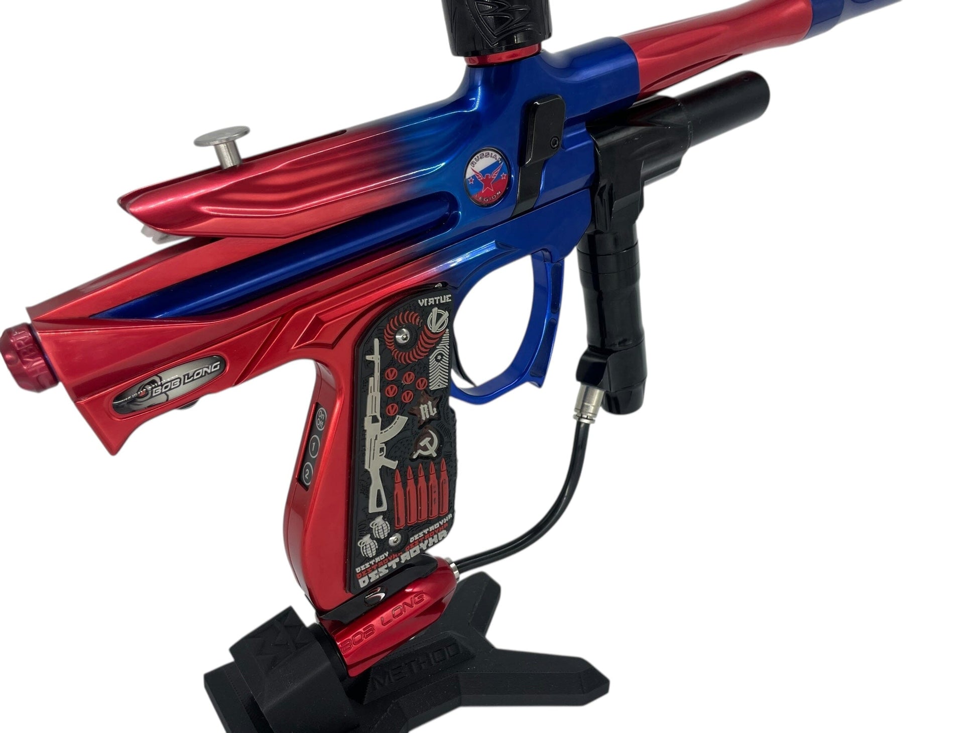 Used 2005 Bob Long Russian Legion Intimidator Paintball Gun Blue/Red Fade Paintball Gun from CPXBrosPaintball Buy/Sell/Trade Paintball Markers, New Paintball Guns, Paintball Hoppers, Paintball Masks, and Hormesis Headbands