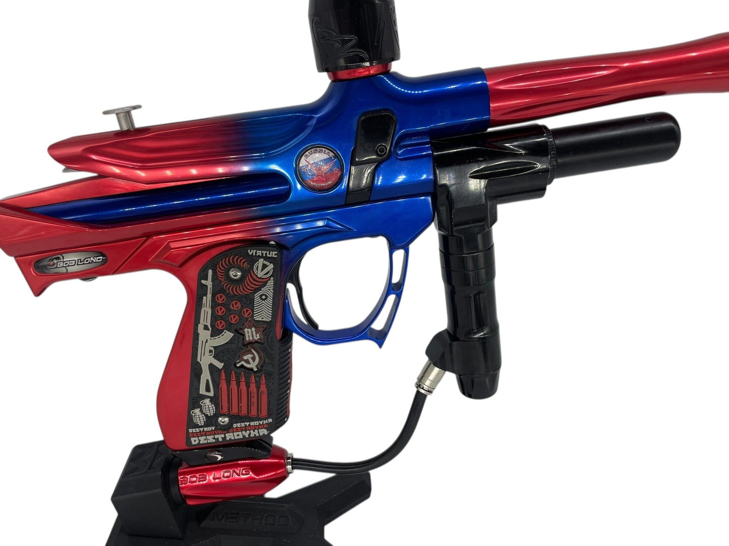 Used 2005 Bob Long Russian Legion Intimidator Paintball Gun Blue/Red Fade Paintball Gun from CPXBrosPaintball Buy/Sell/Trade Paintball Markers, New Paintball Guns, Paintball Hoppers, Paintball Masks, and Hormesis Headbands
