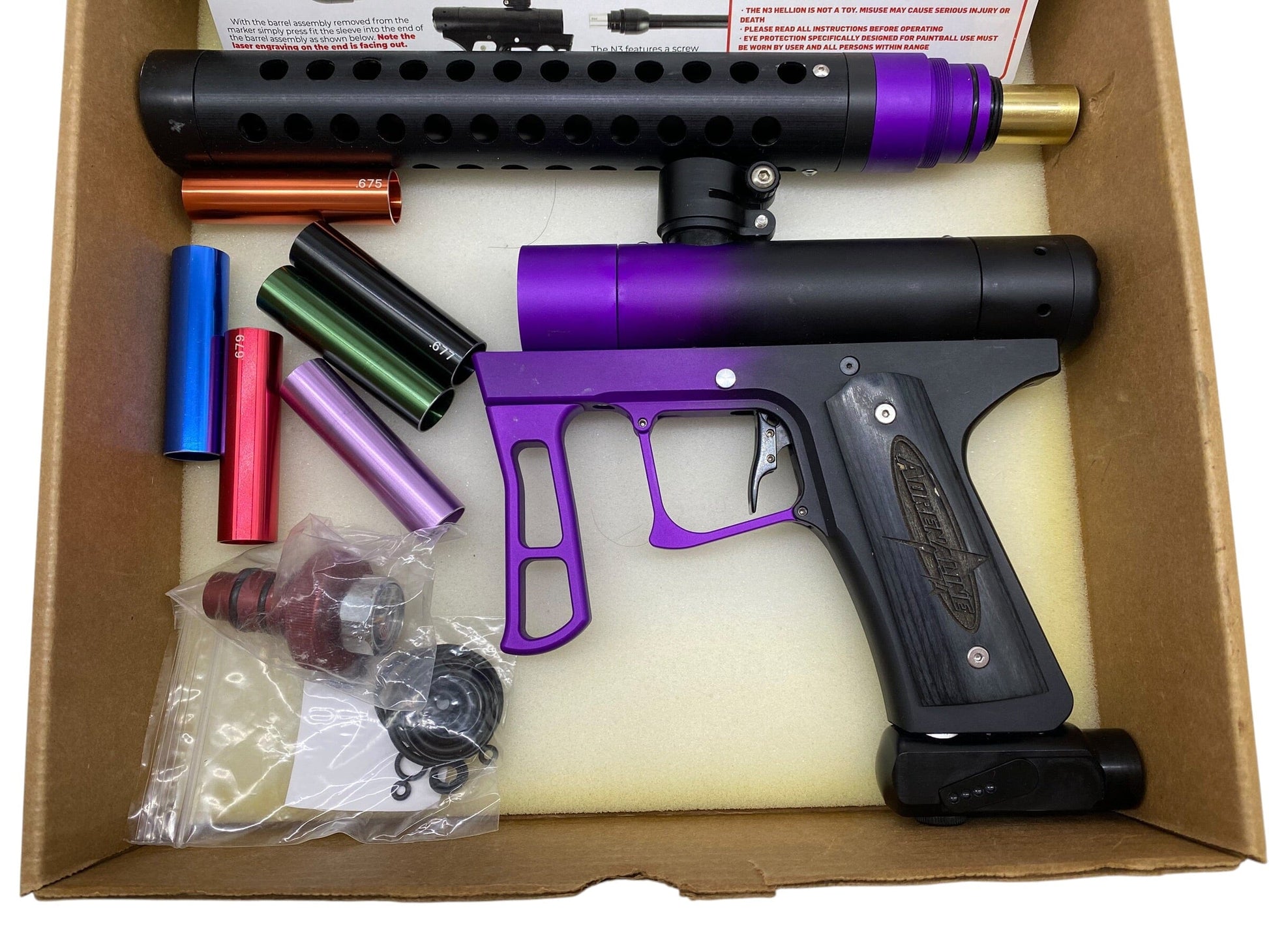 Used 2024 - N3 HELLION - Purple / Black Fade with Shroud Paintball Gun from CPXBrosPaintball Buy/Sell/Trade Paintball Markers, New Paintball Guns, Paintball Hoppers, Paintball Masks, and Hormesis Headbands